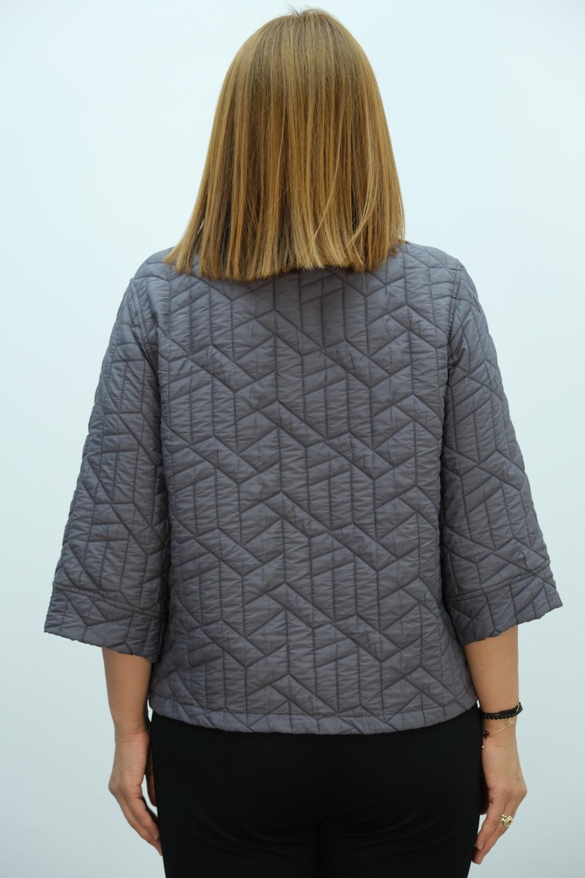 Пальто больших размеров-Серый