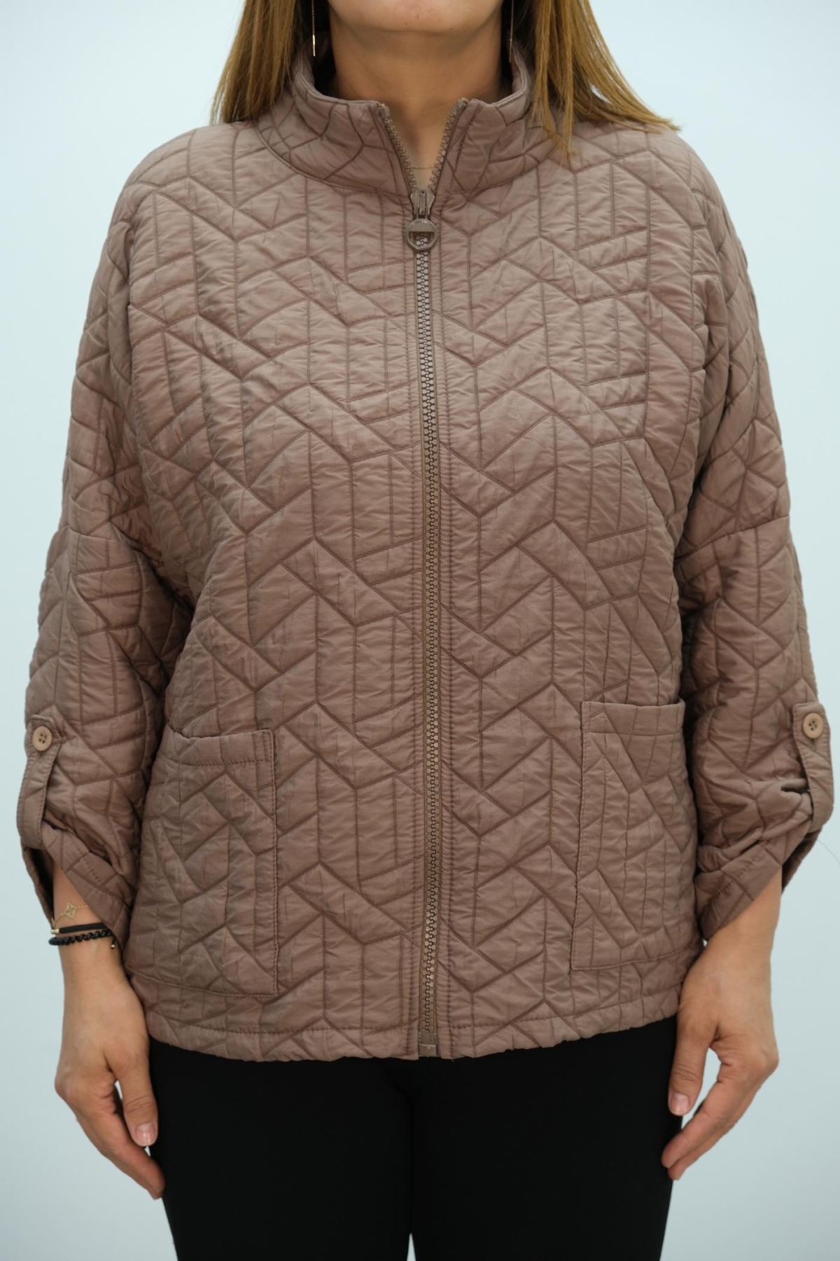 Plus Size Coat-Brown