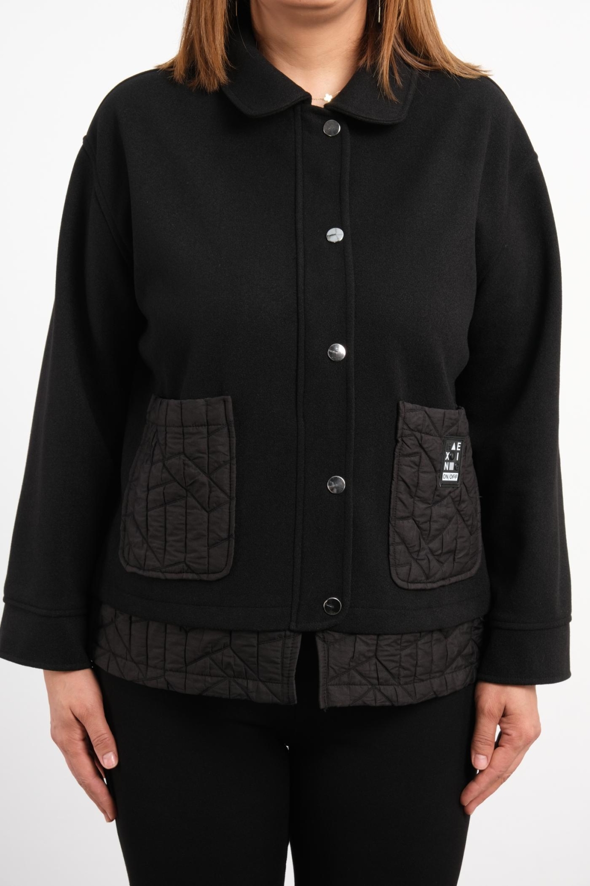 Plus Size Coat-Black