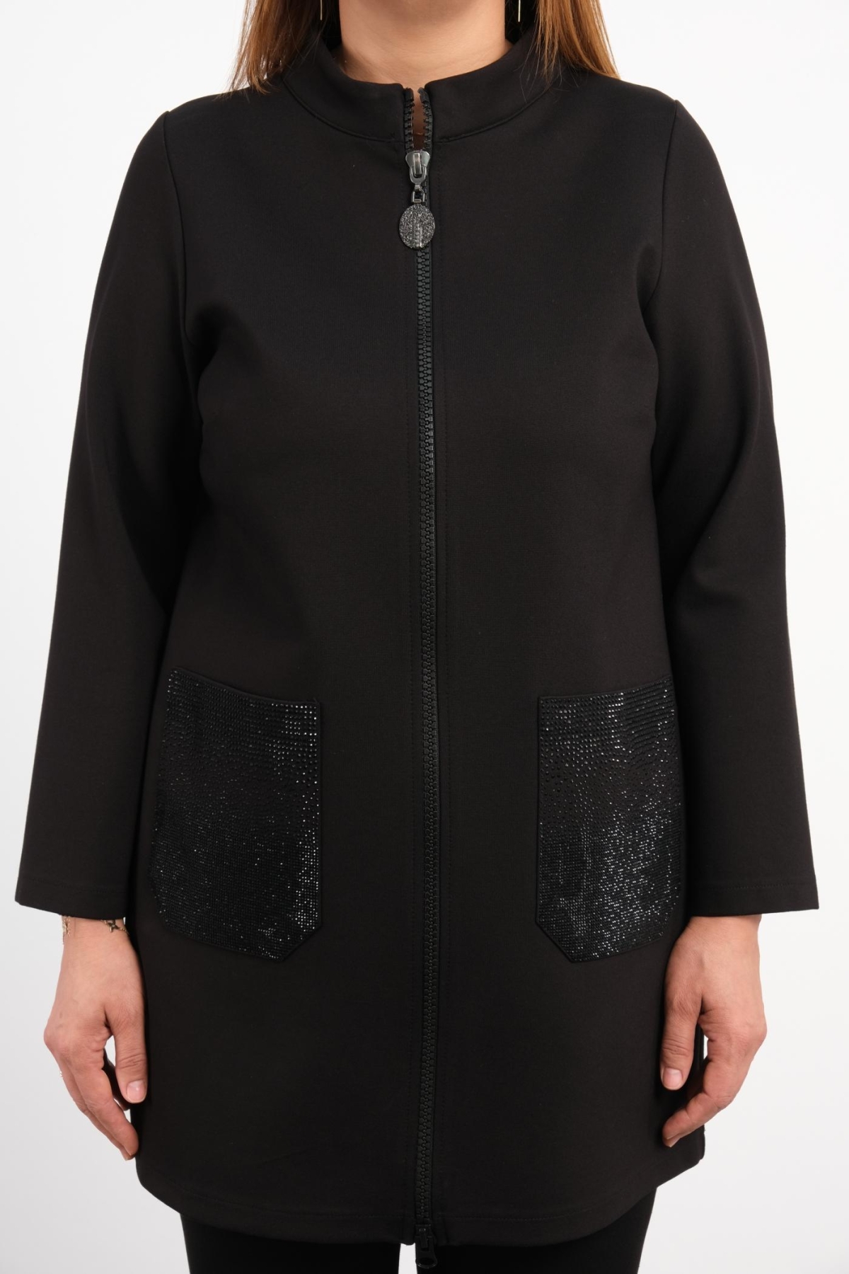 Plus Size Coat-Black