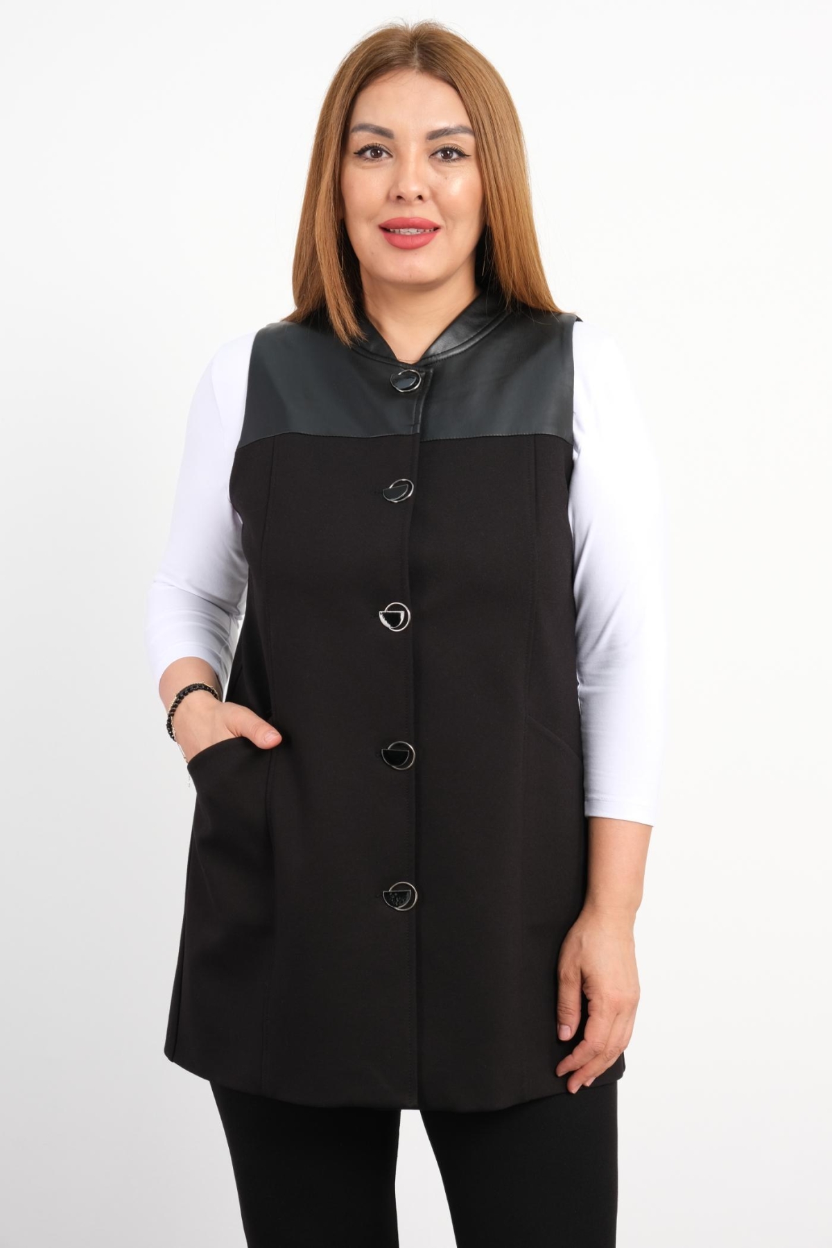 Plus Size Vest-Black