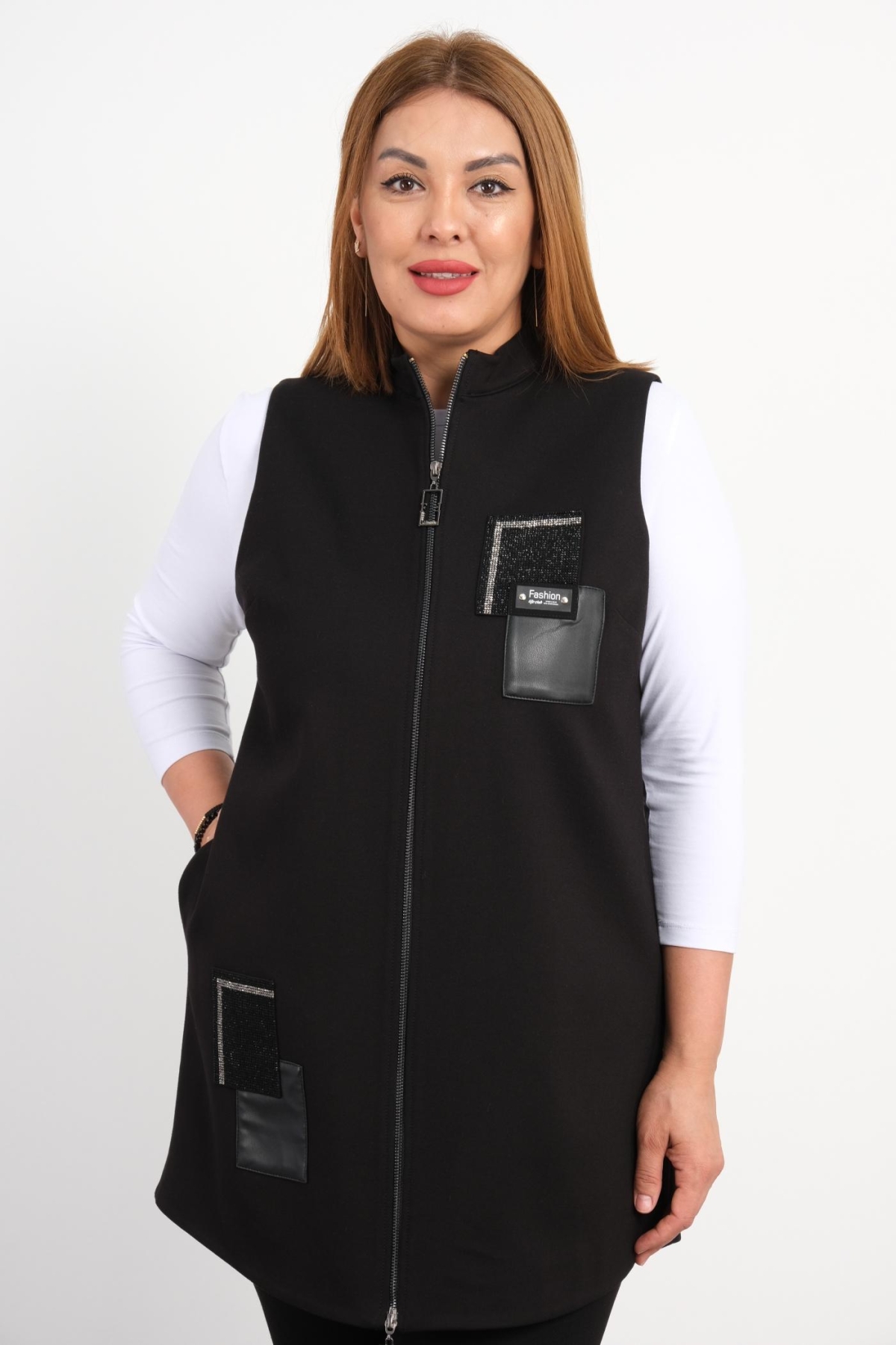 Plus Size Vest-Black