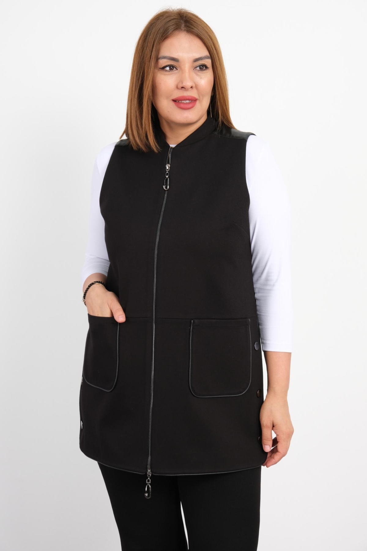 Plus Size Vest-Black