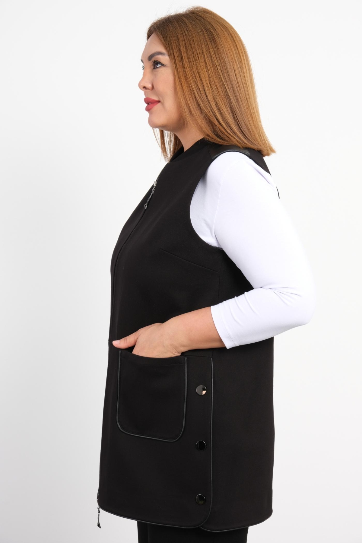 Plus Size Vest-Black
