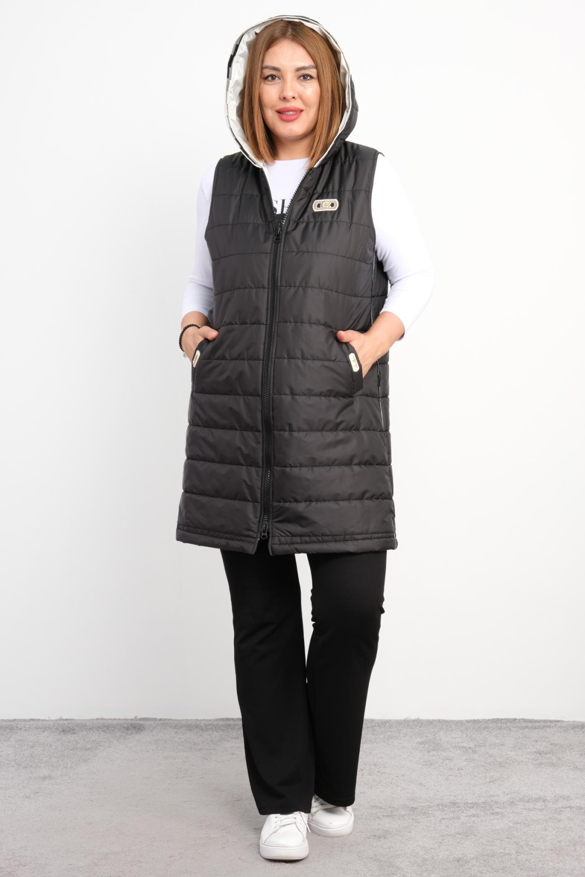 Plus Size Vest-White