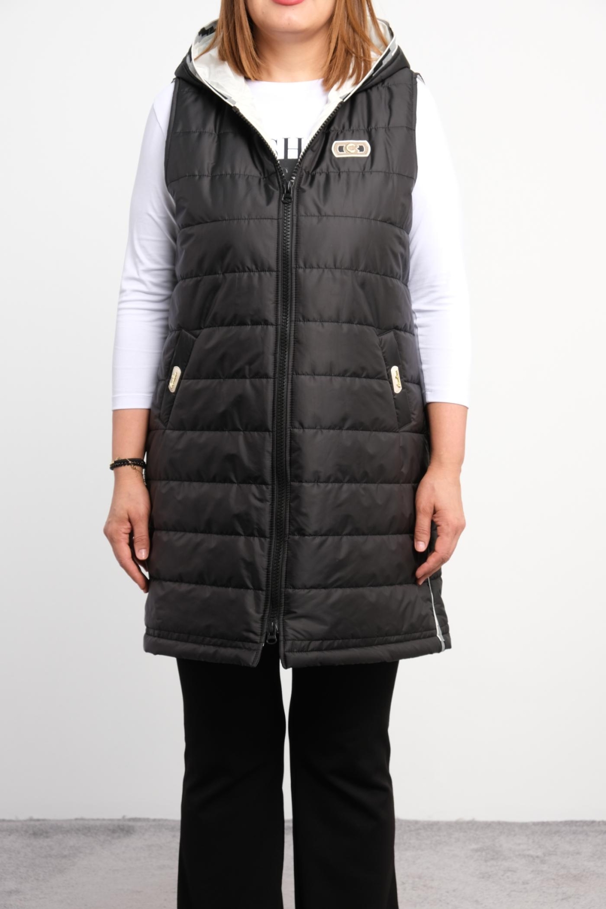 Plus Size Vest-White