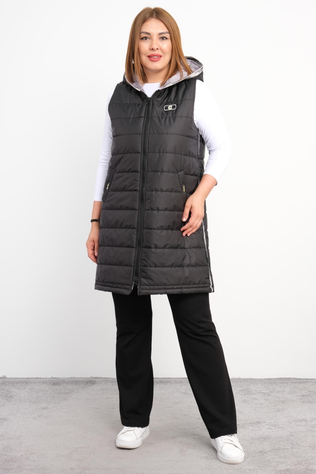 Plus Size Vest-Grey