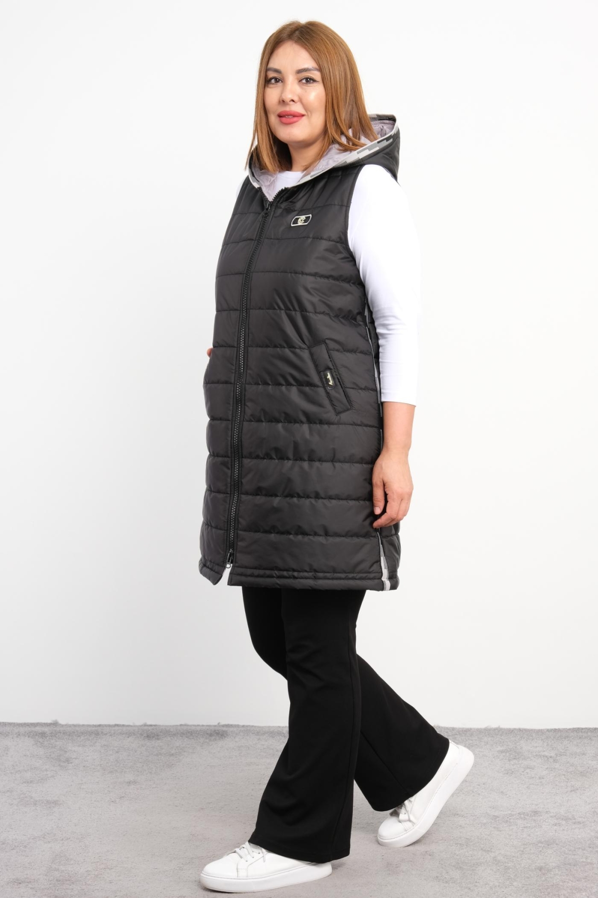 Plus Size Vest-Grey