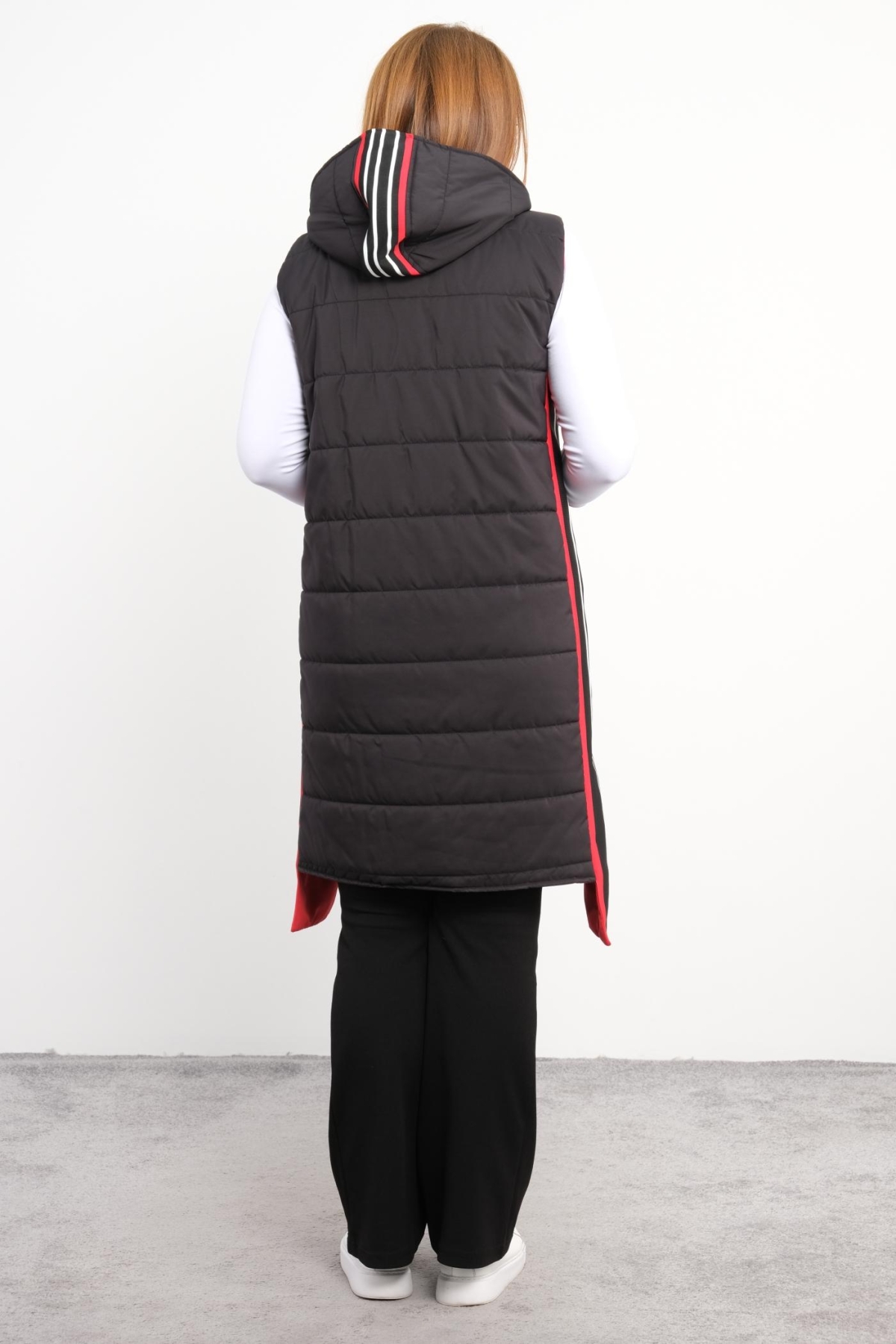 Super Plus Size Quilted Vest-Black