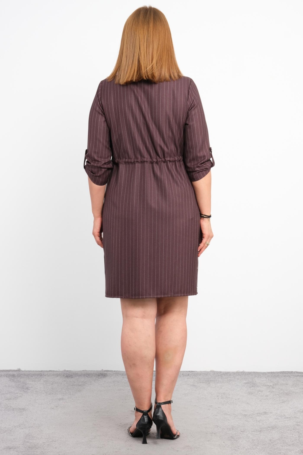 Plus Size Dress-Brown