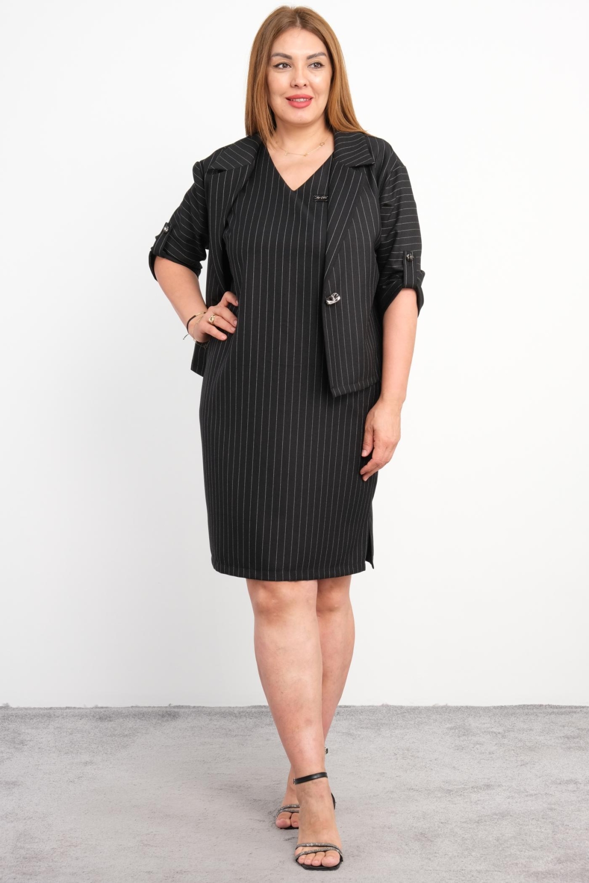 Plus Size Two-Piece Set-Black