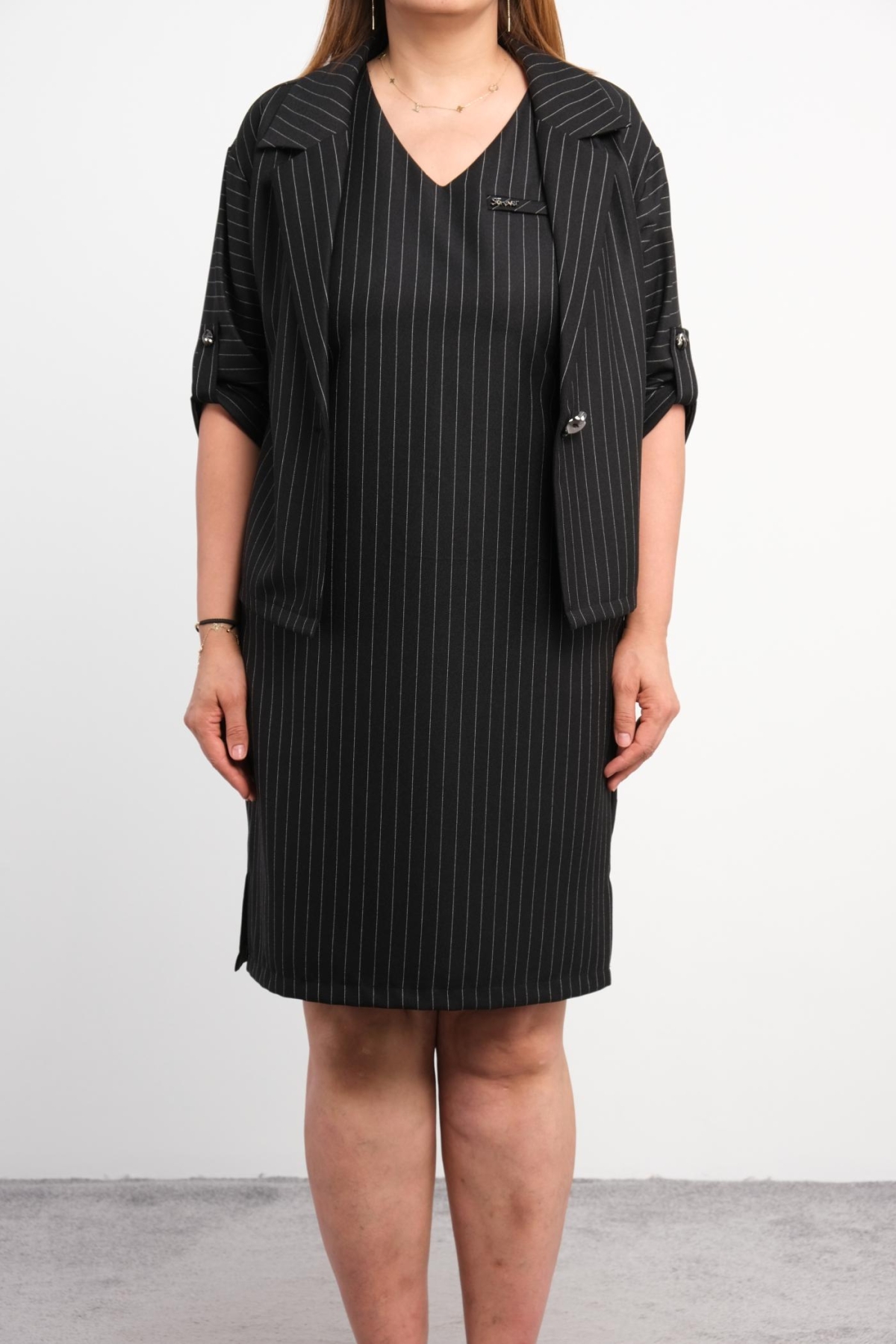 Plus Size Two-Piece Set-Black