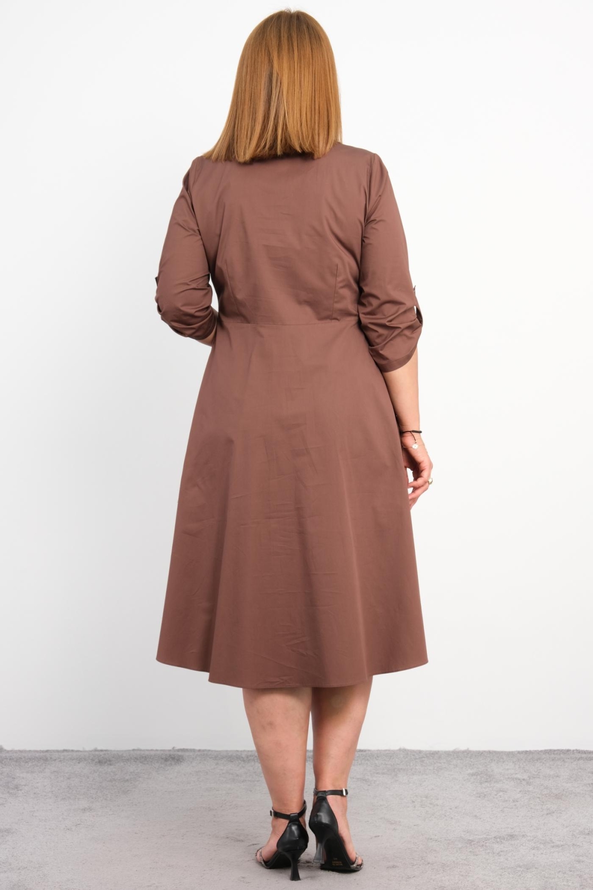 Plus Size Dress-Brown