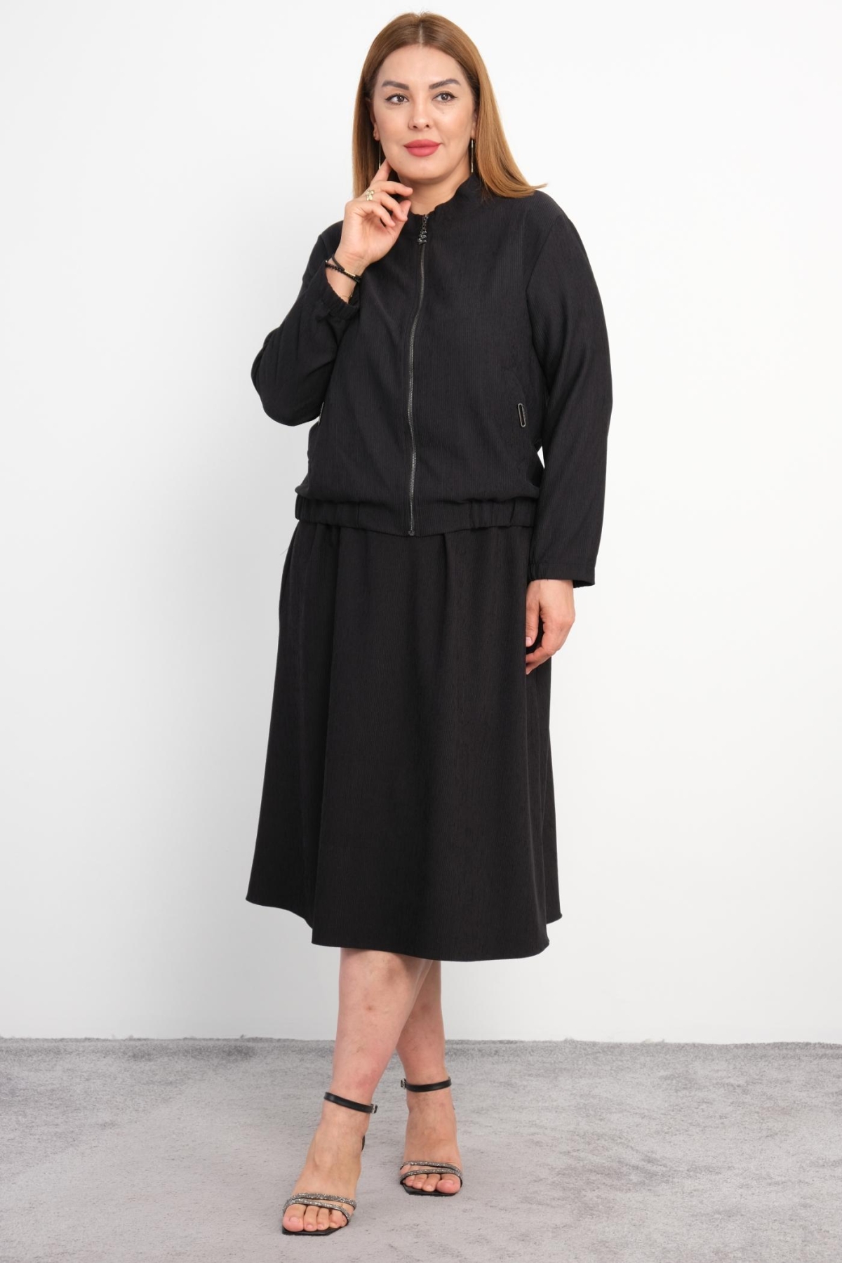 Plus Size Two-Piece Set-Black