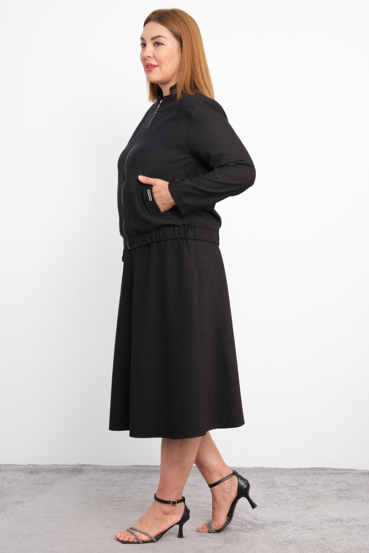 Plus Size Two-Piece Set-Black