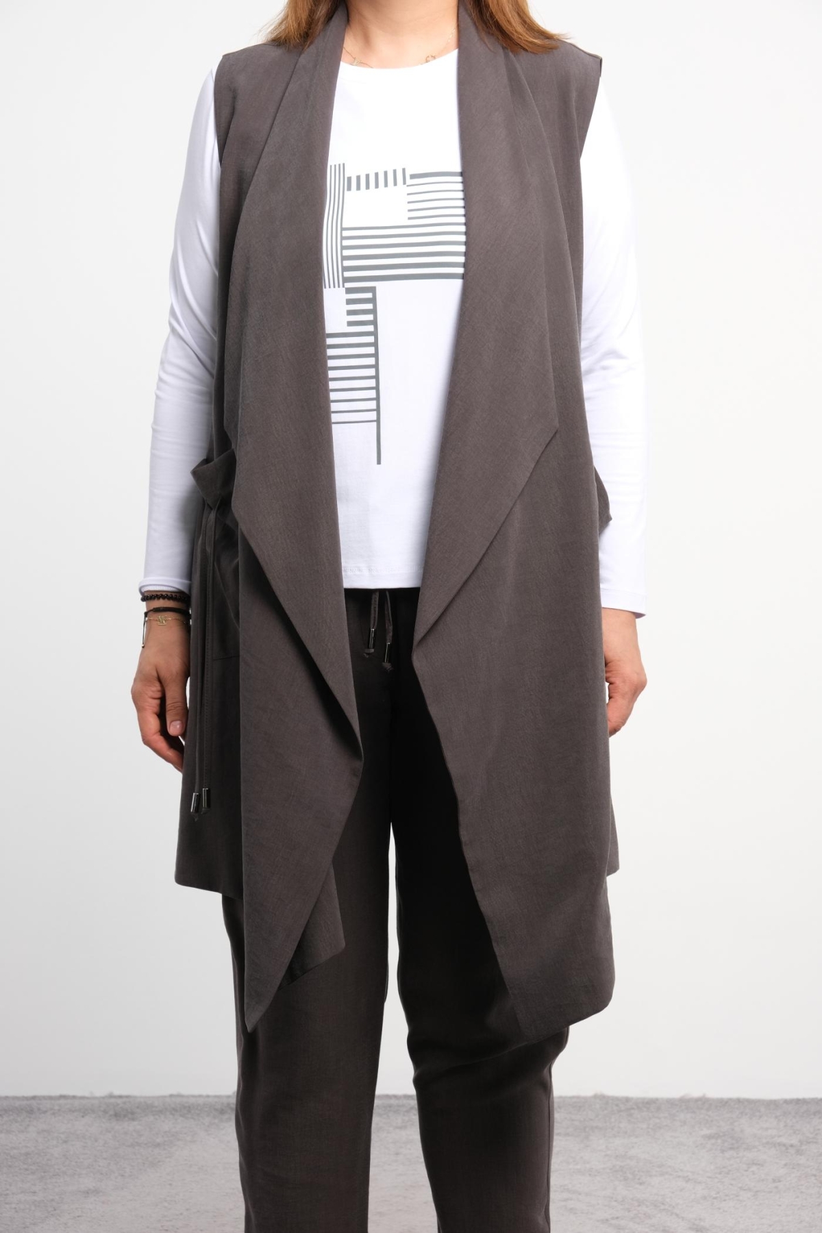 Plus Size Three-Piece Set-Grey