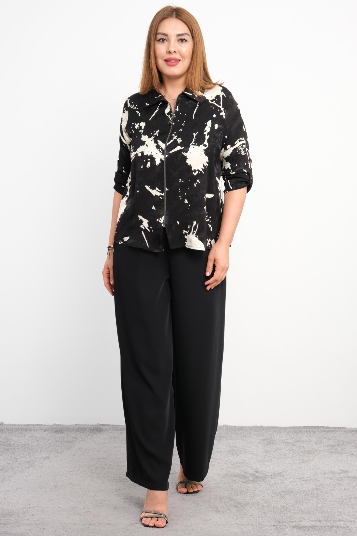 Plus Size Two-Piece Set-Black