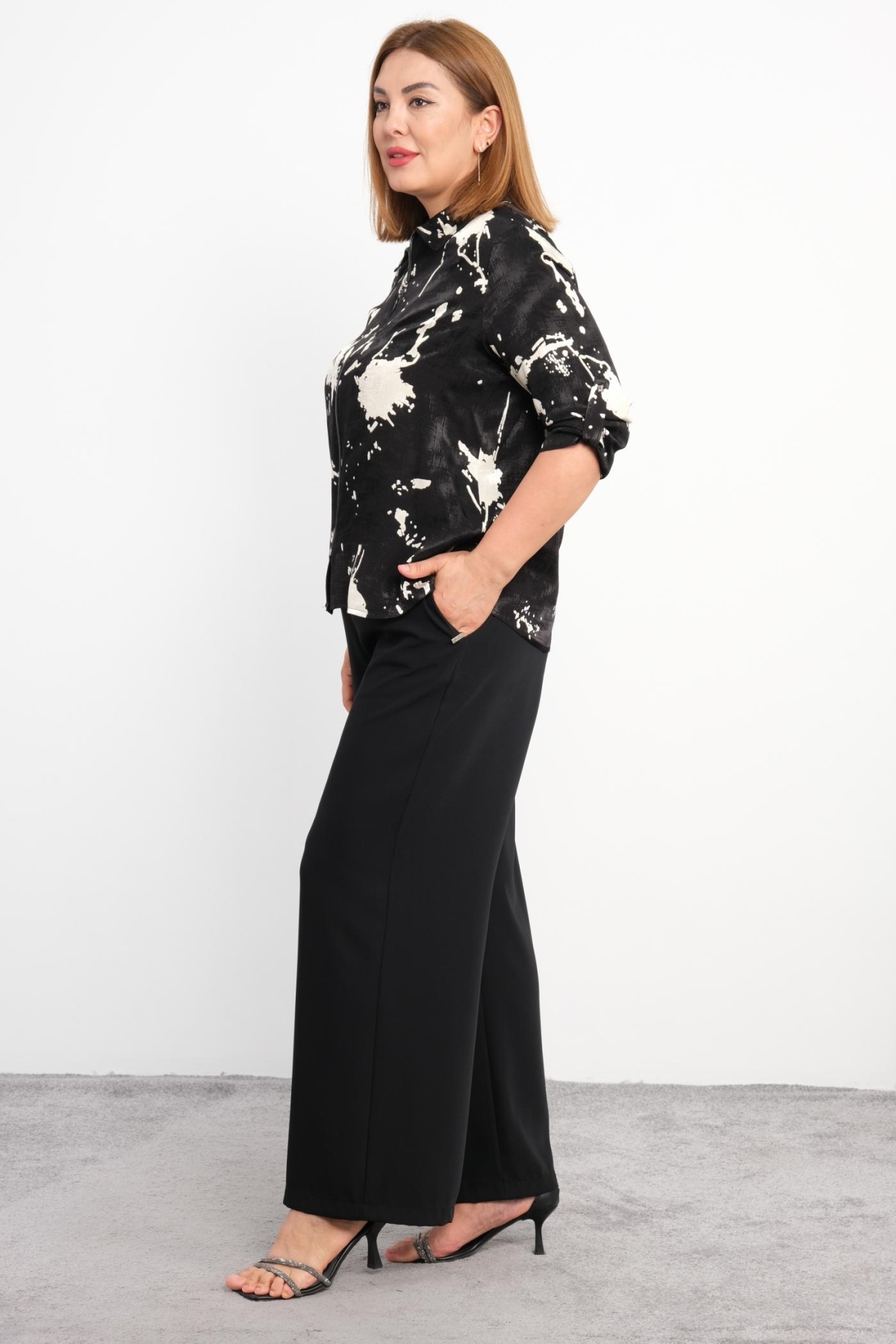 Plus Size Two-Piece Set-Black