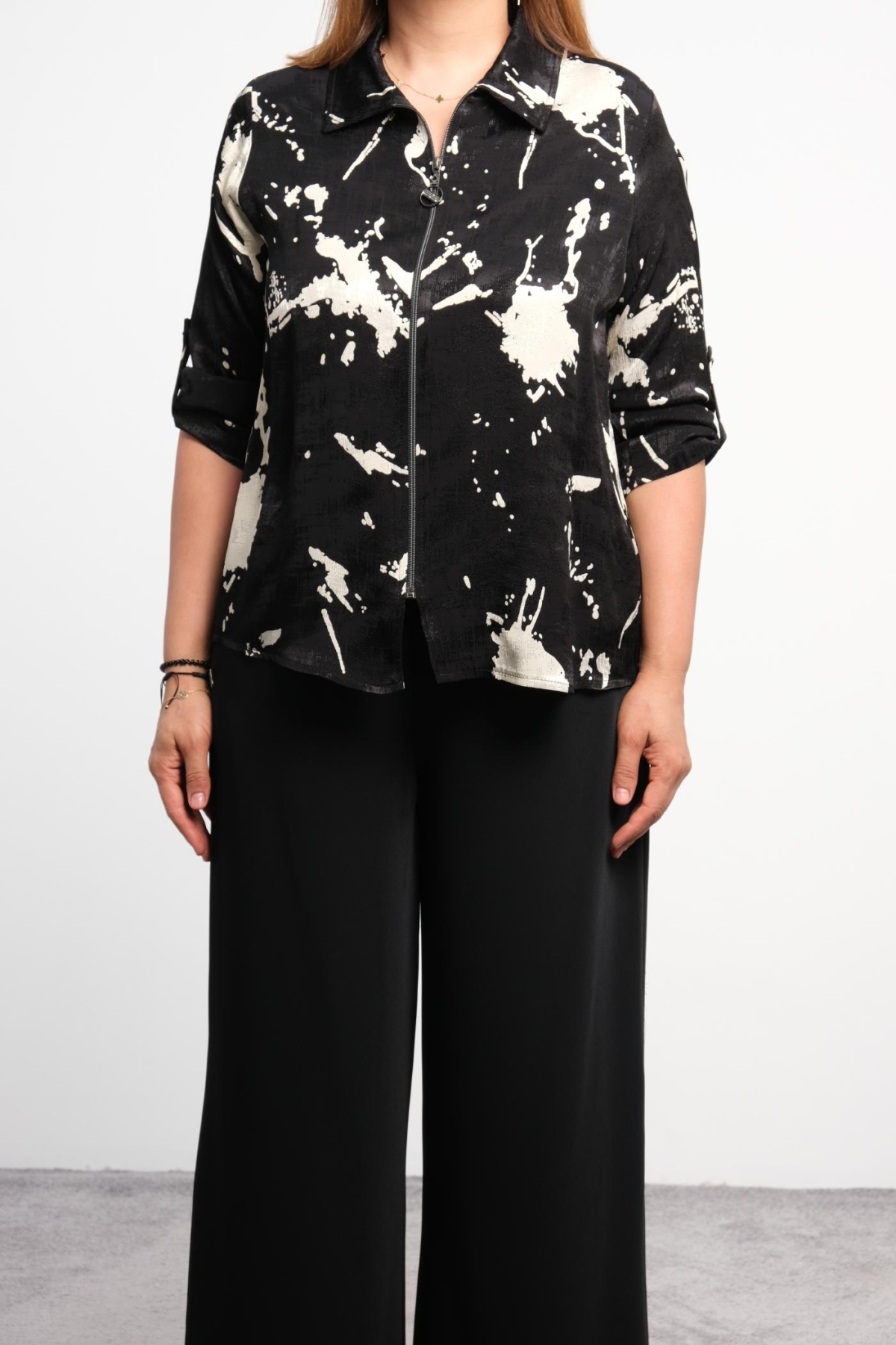 Plus Size Two-Piece Set-Black