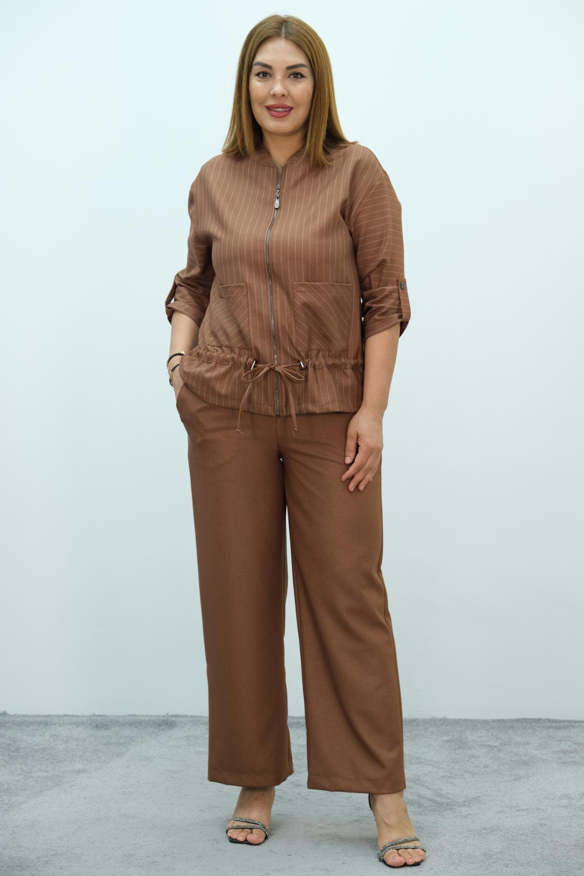 Plus Size Two-Piece Set-Mink