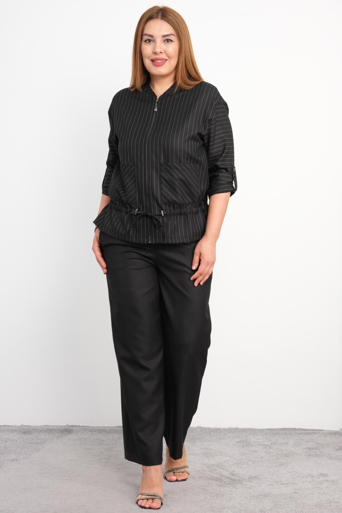 Plus Size Two-Piece Set-Black
