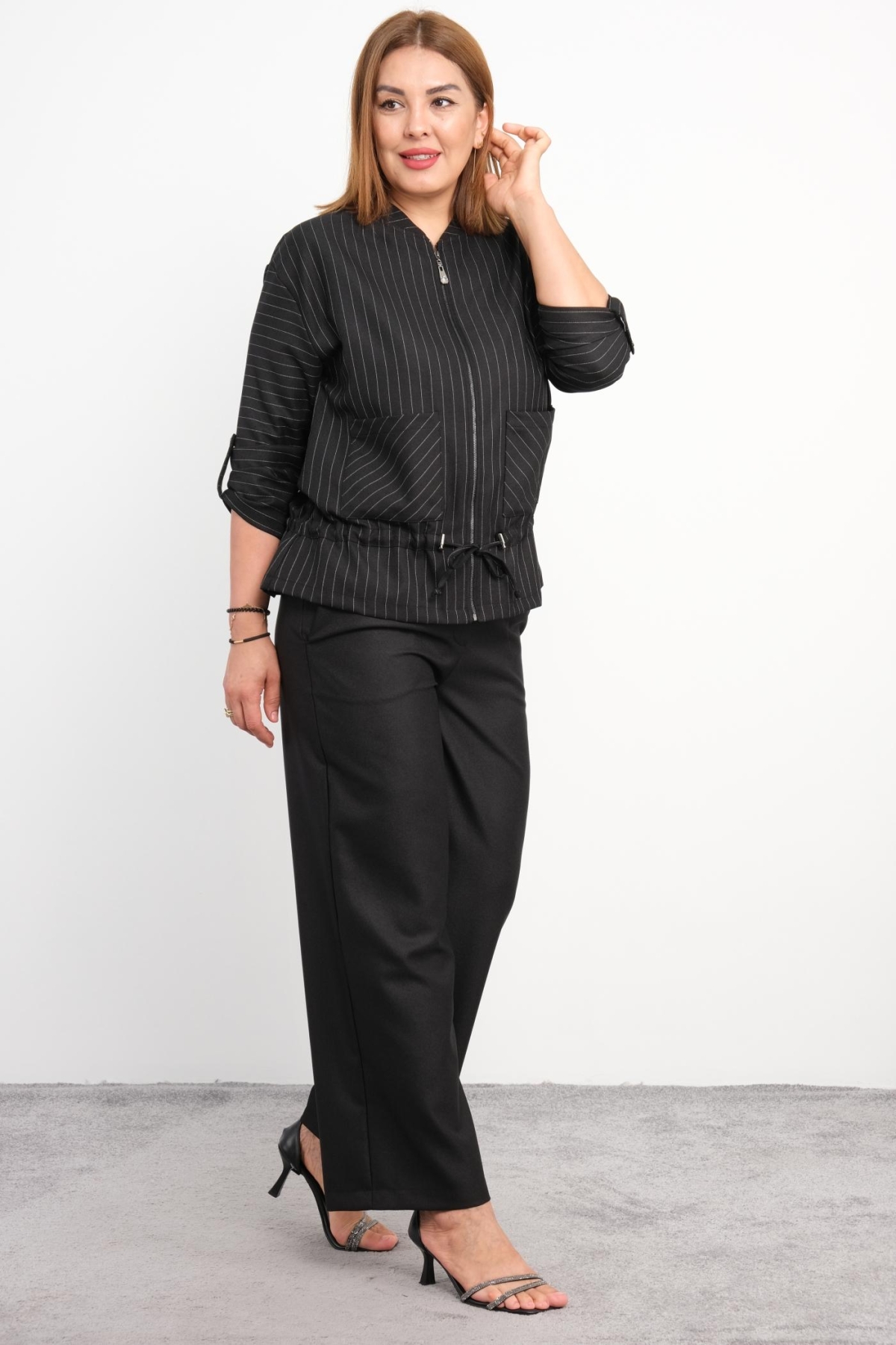 Plus Size Two-Piece Set-Black