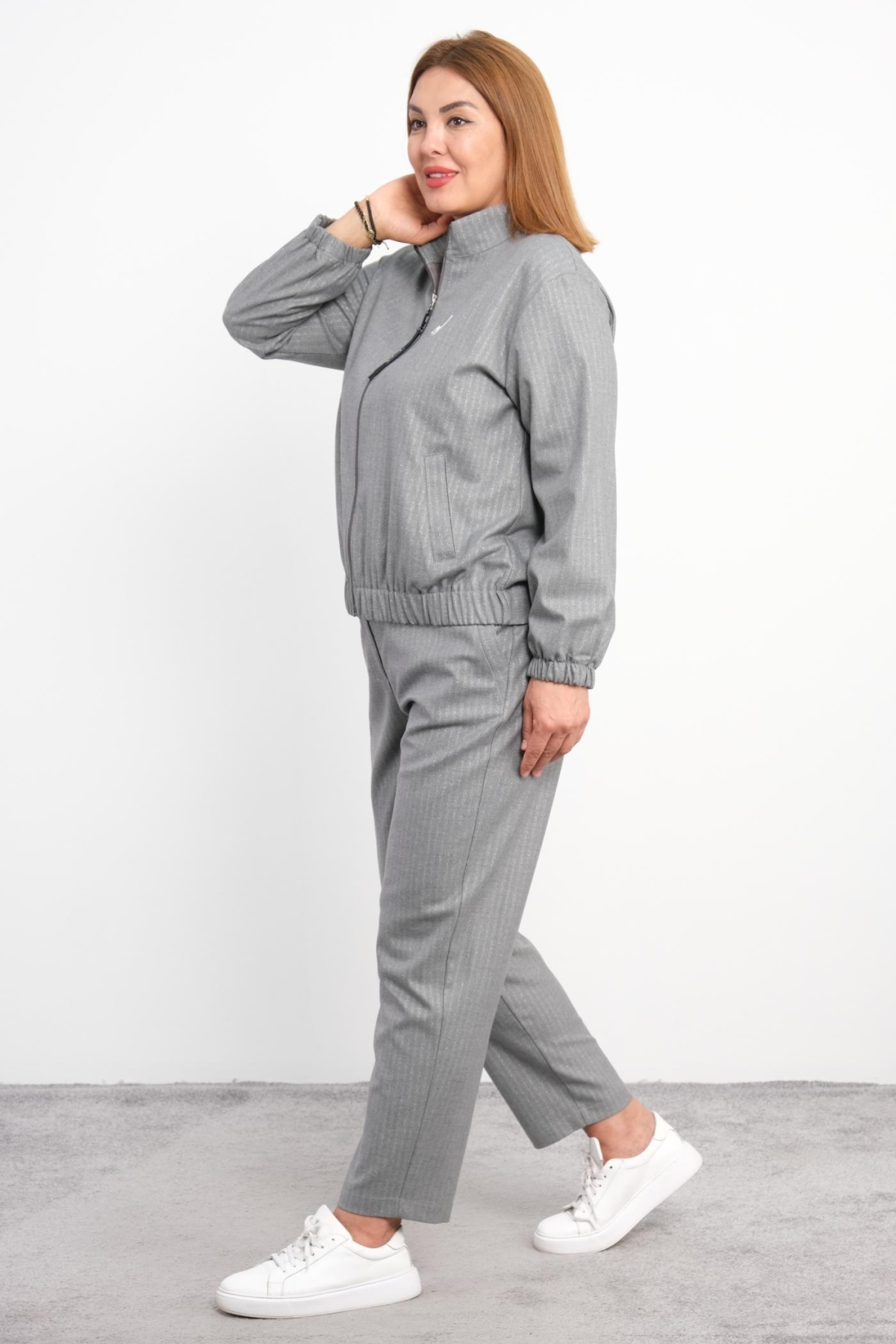 Plus Size Two-Piece Set-Grey
