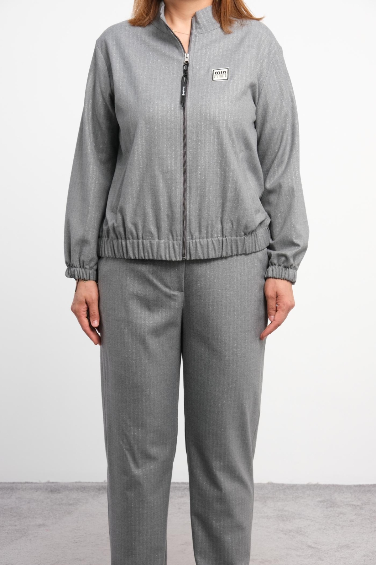 Plus Size Two-Piece Set-Grey