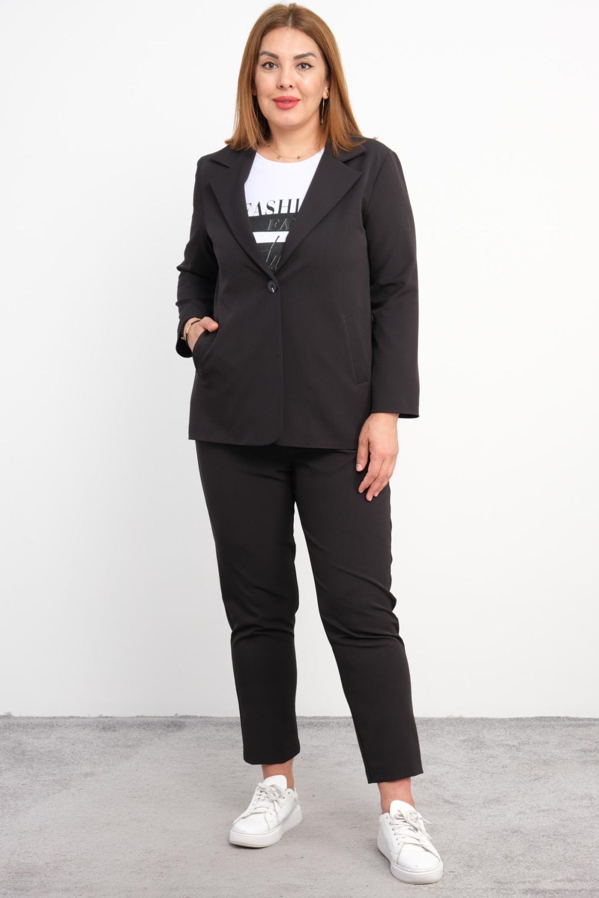 Plus Size Three-Piece Set-Black