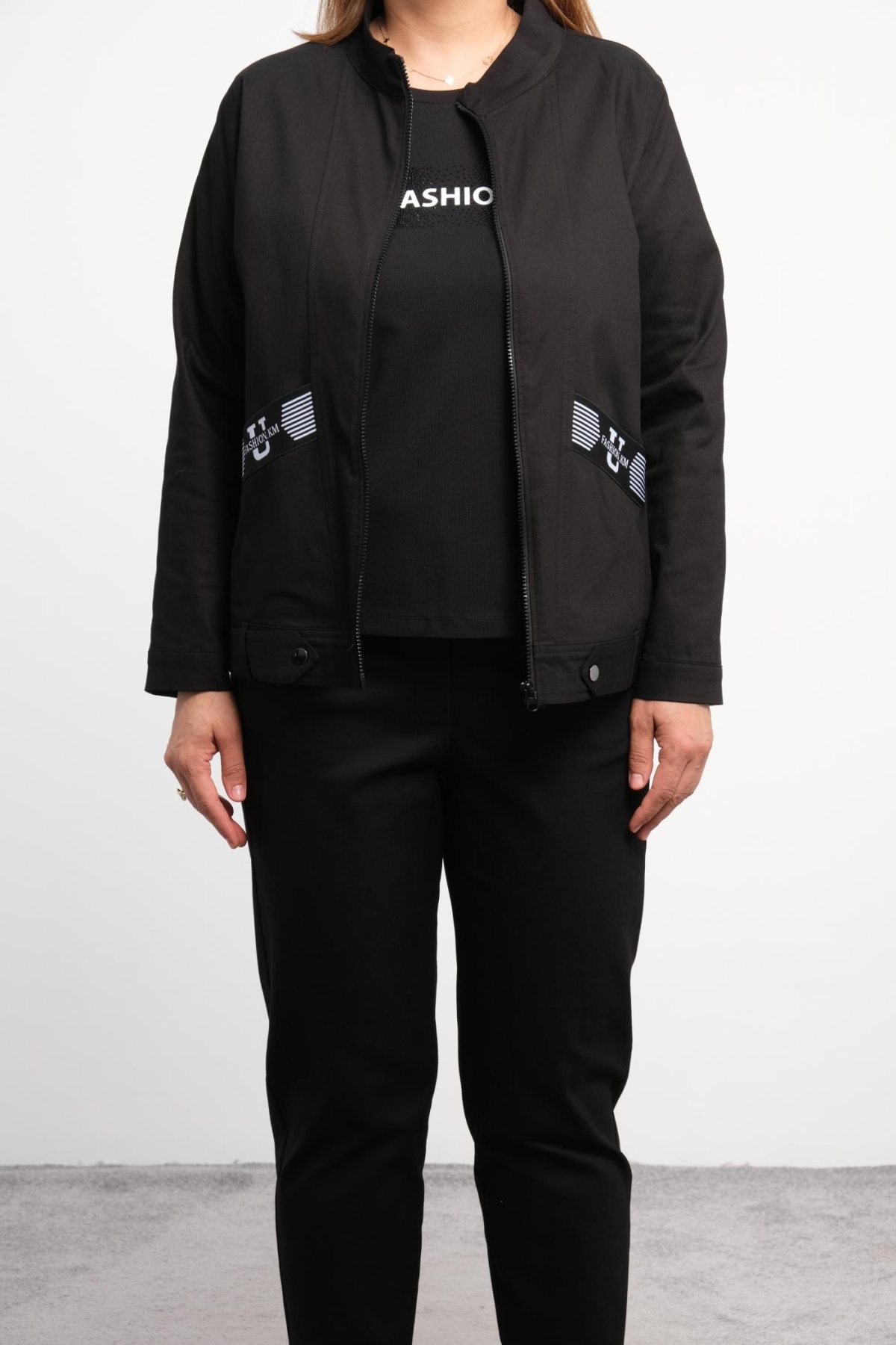 Plus Size Three-Piece Set-Black