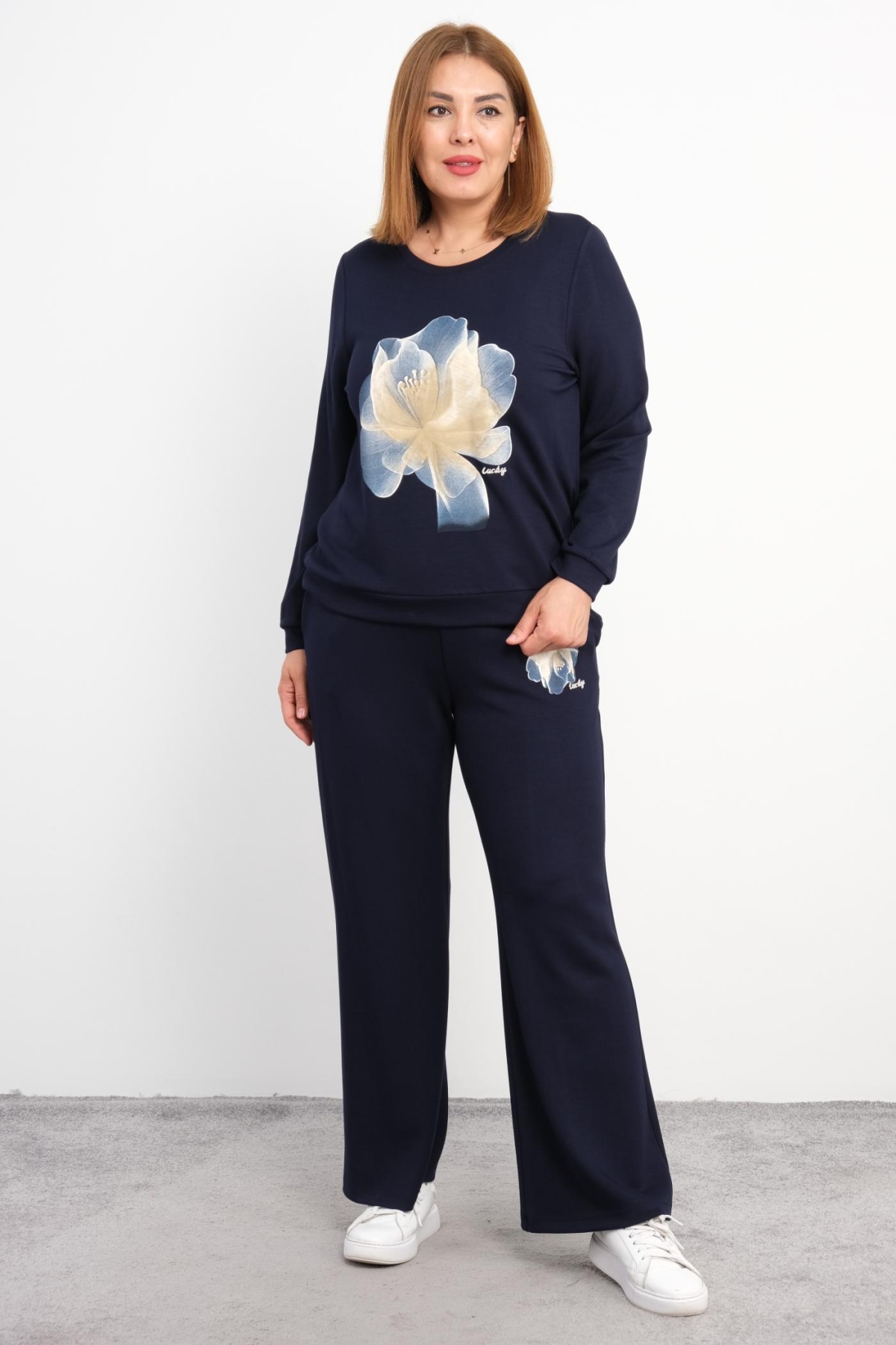 Plus Size Two-Piece Set-Dark Blue