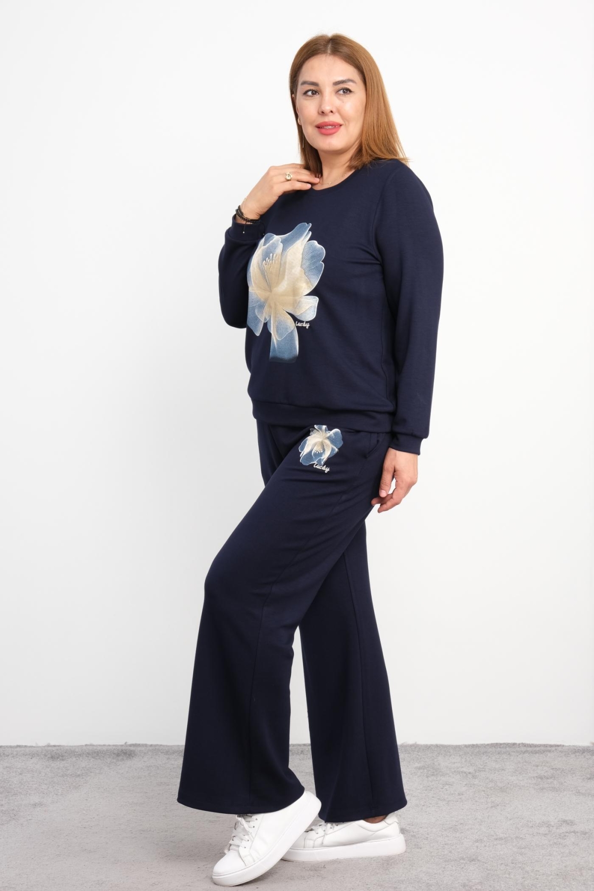 Plus Size Two-Piece Set-Dark Blue