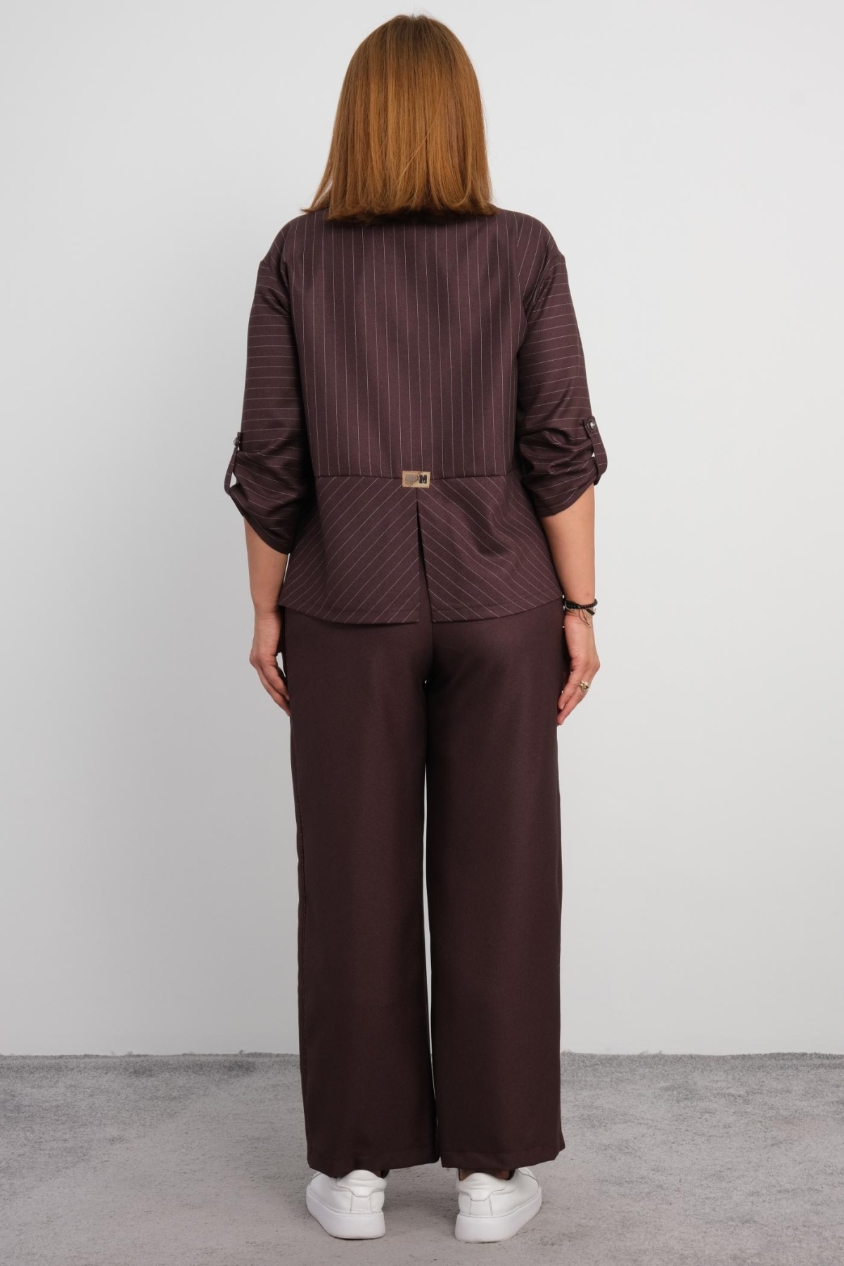 Plus Size Two-Piece Set-Brown
