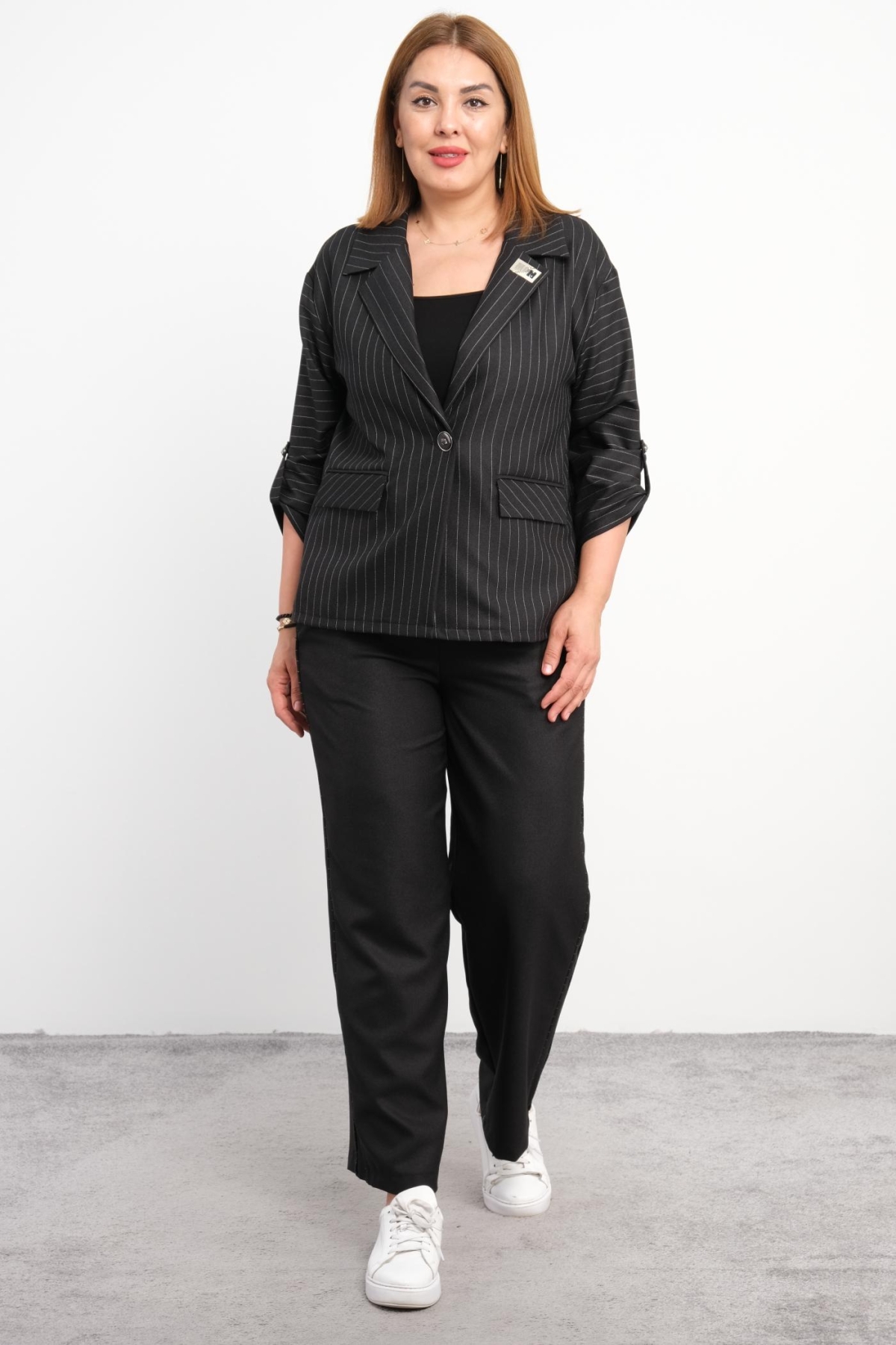 Plus Size Two-Piece Set-Black
