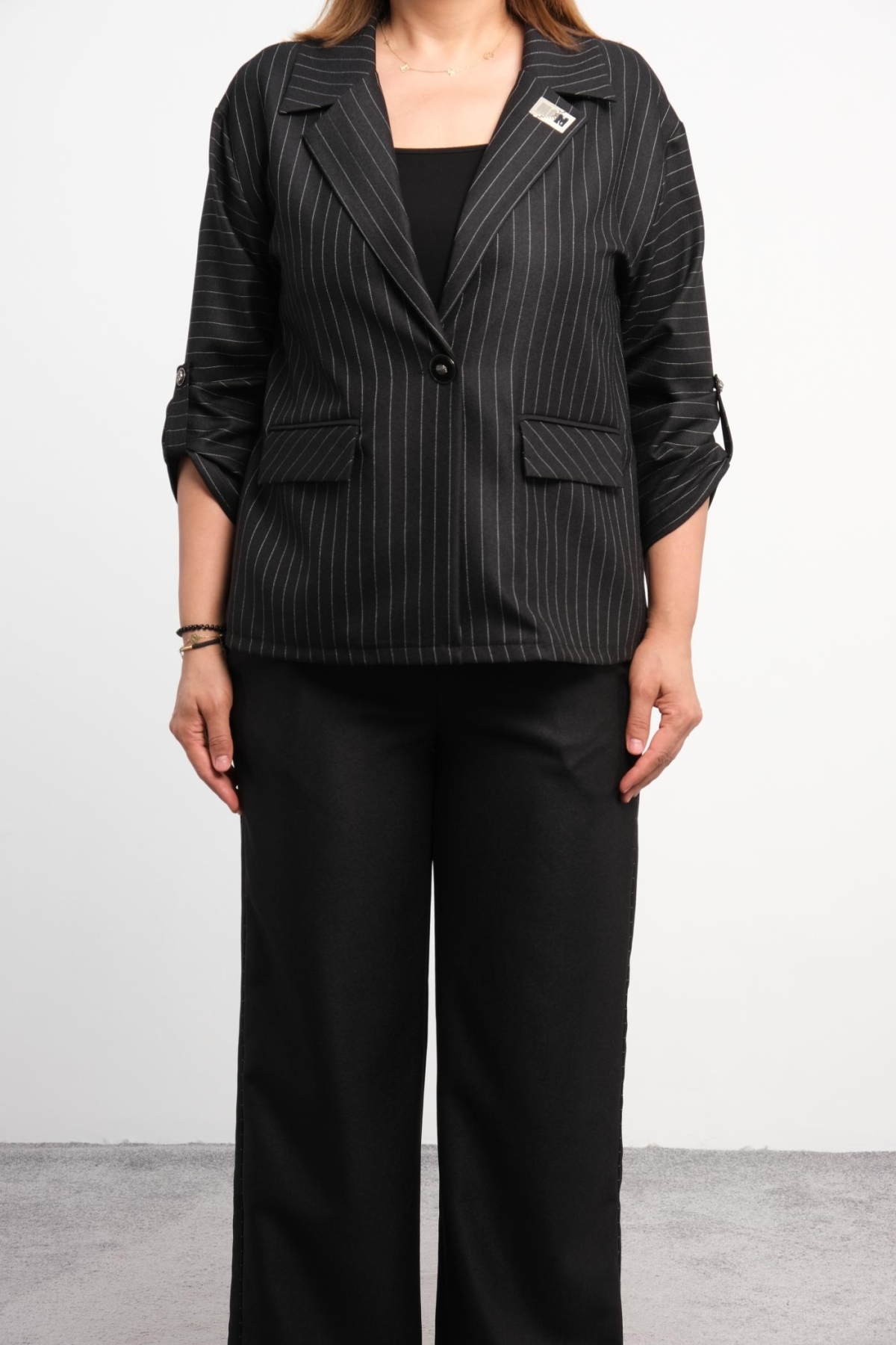 Plus Size Two-Piece Set-Black