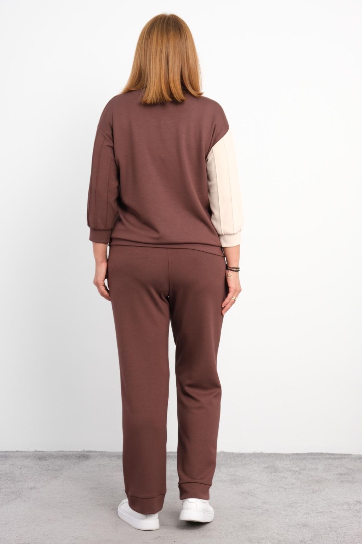 Plus Size Two-Piece Set-Brown