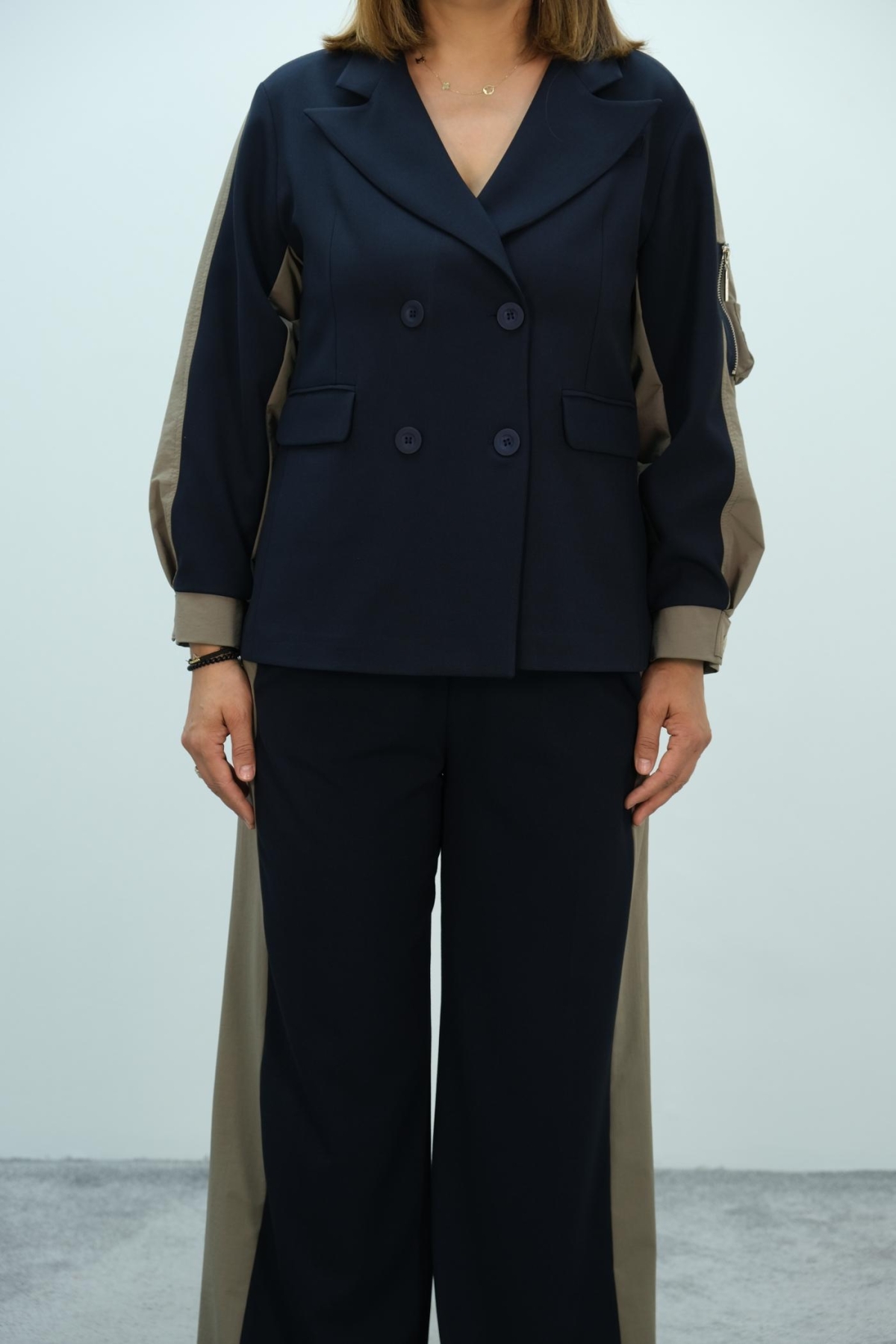 Plus Size Two-Piece Set-Dark Blue