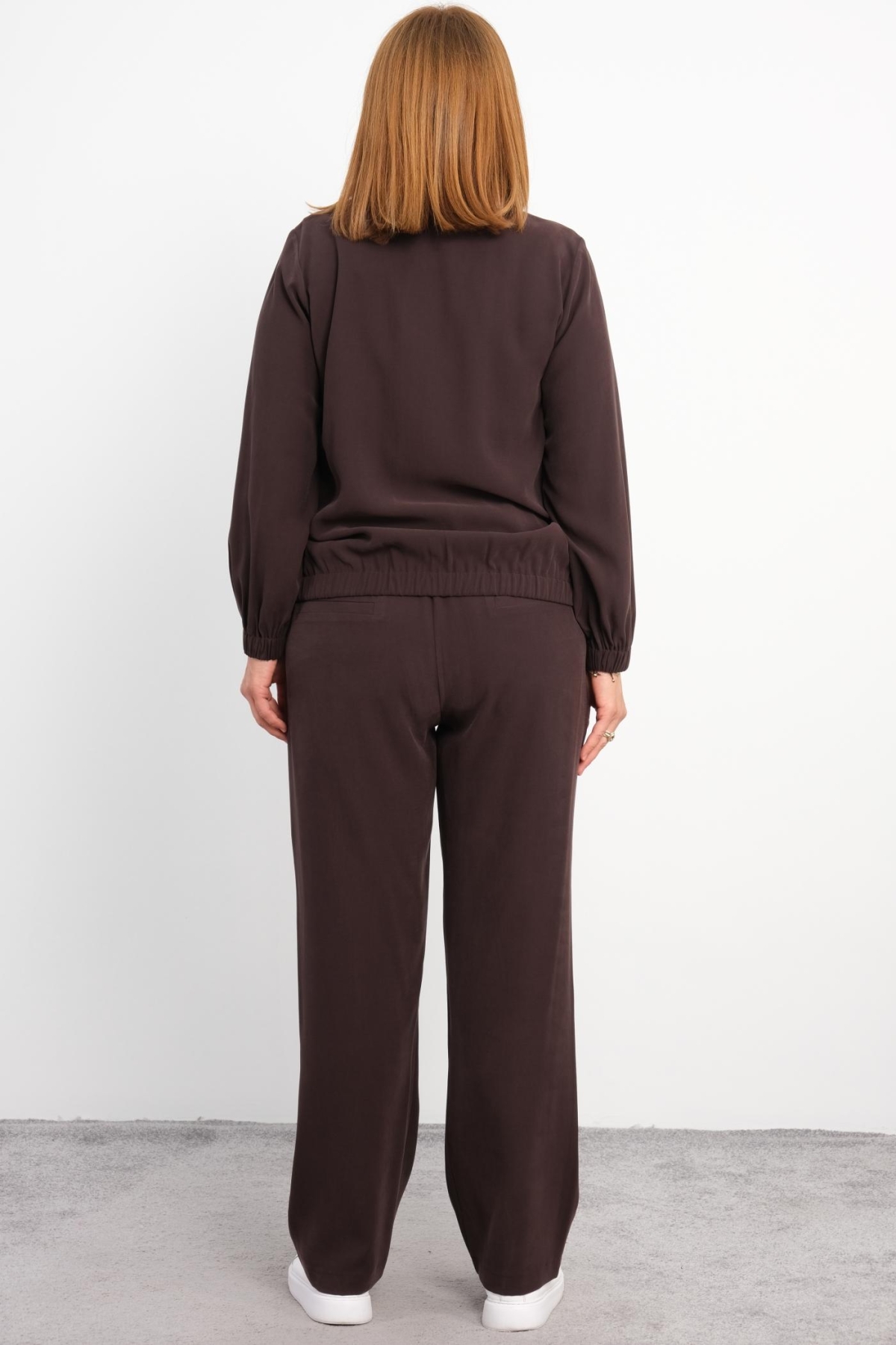 Plus Size Two-Piece Set-Brown