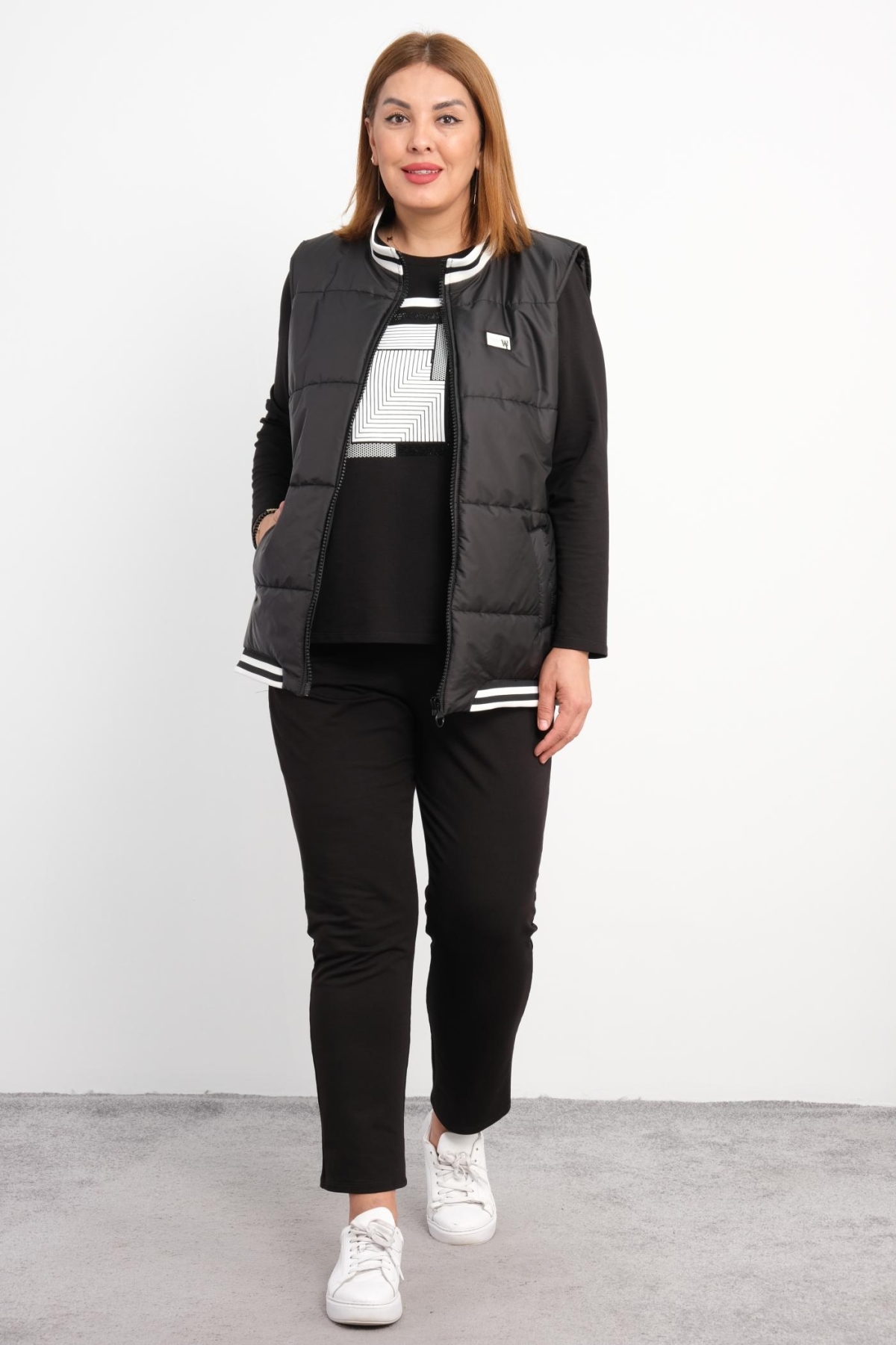 Plus Size Three-Piece Set-Black