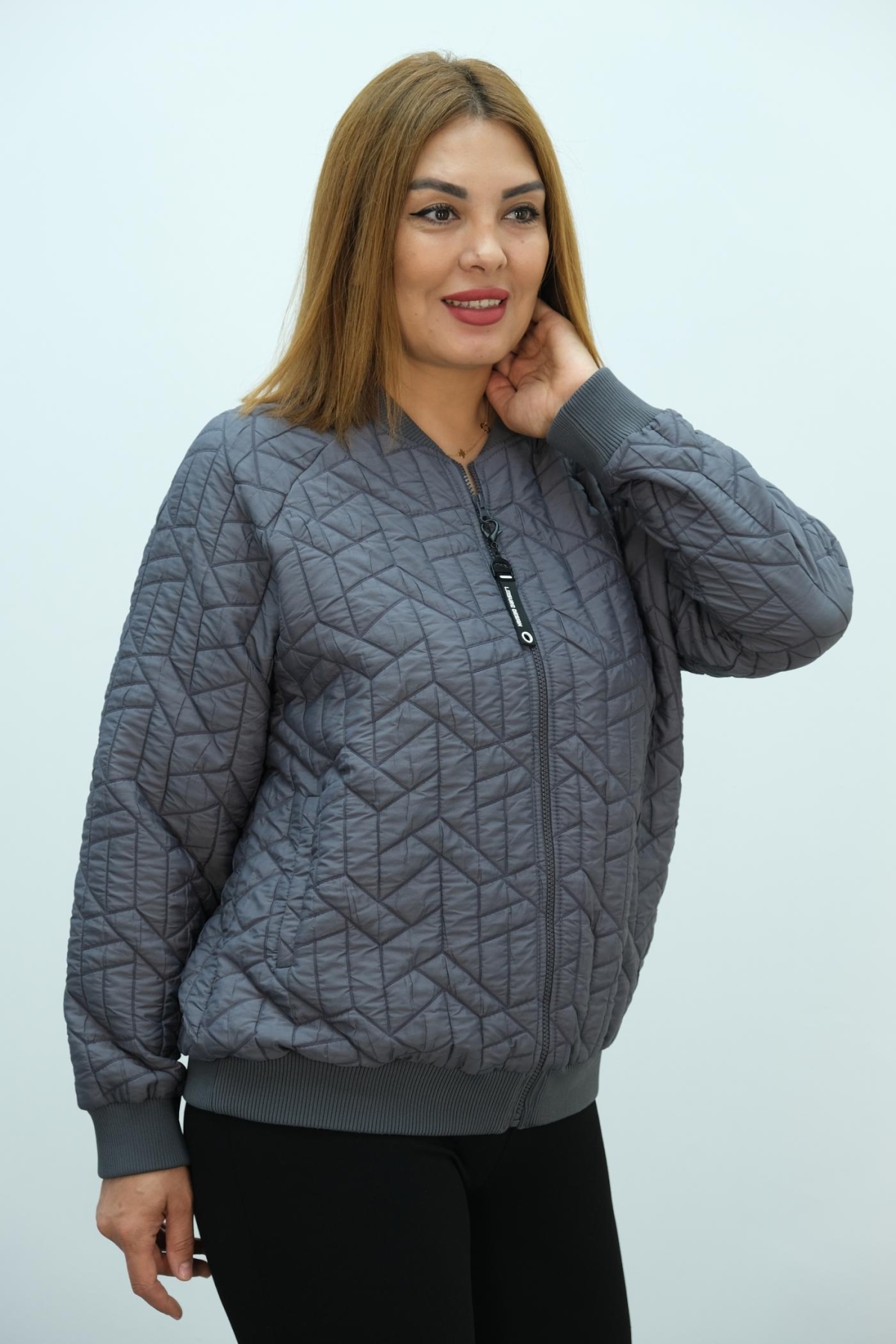 Plus Size Coat-Grey