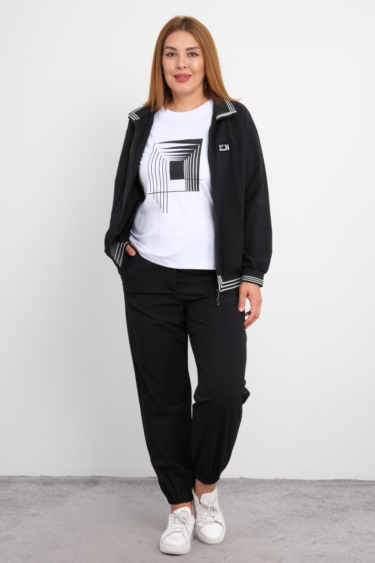 Plus Size Three-Piece Set-Black