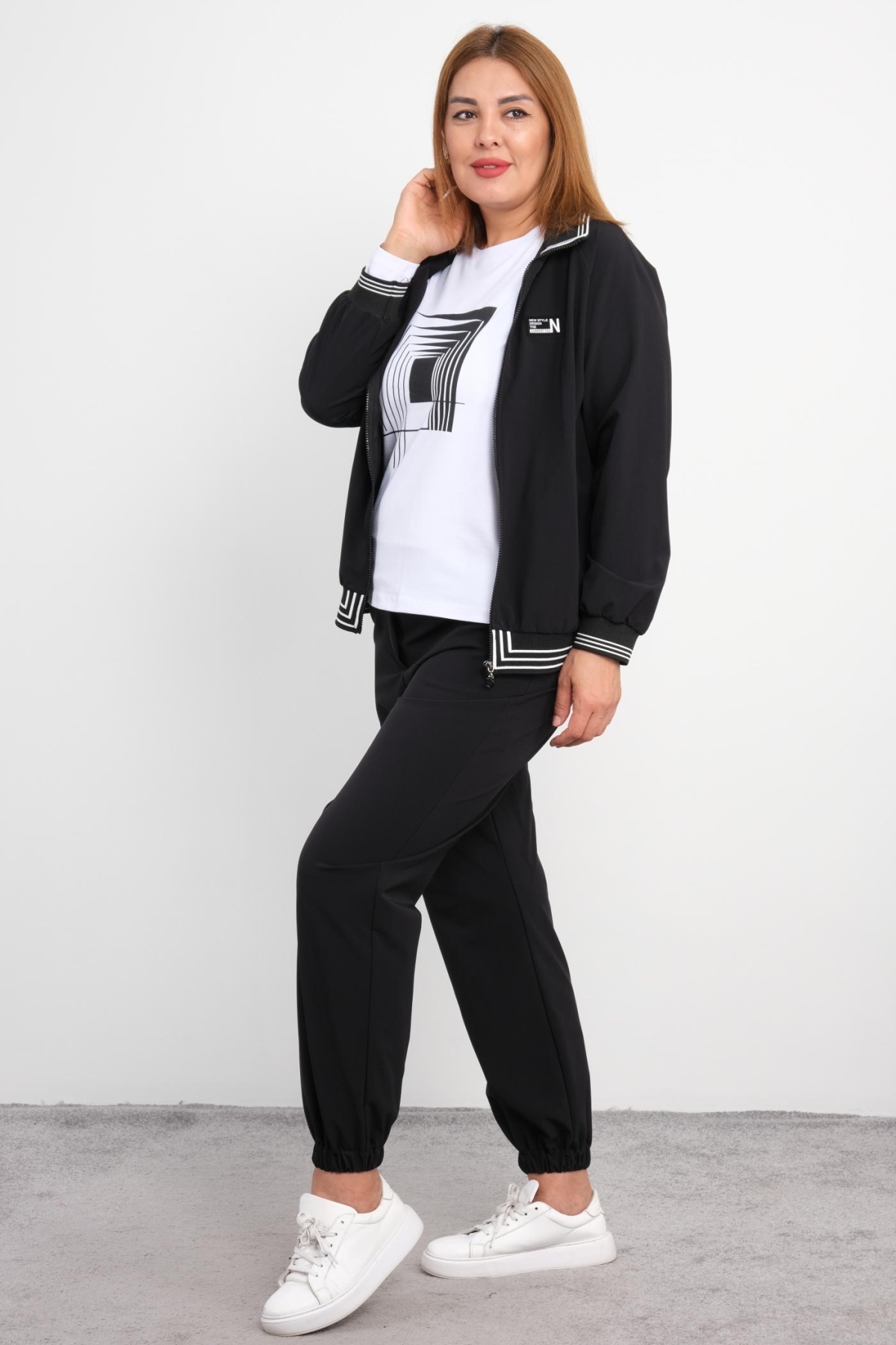 Plus Size Three-Piece Set-Black