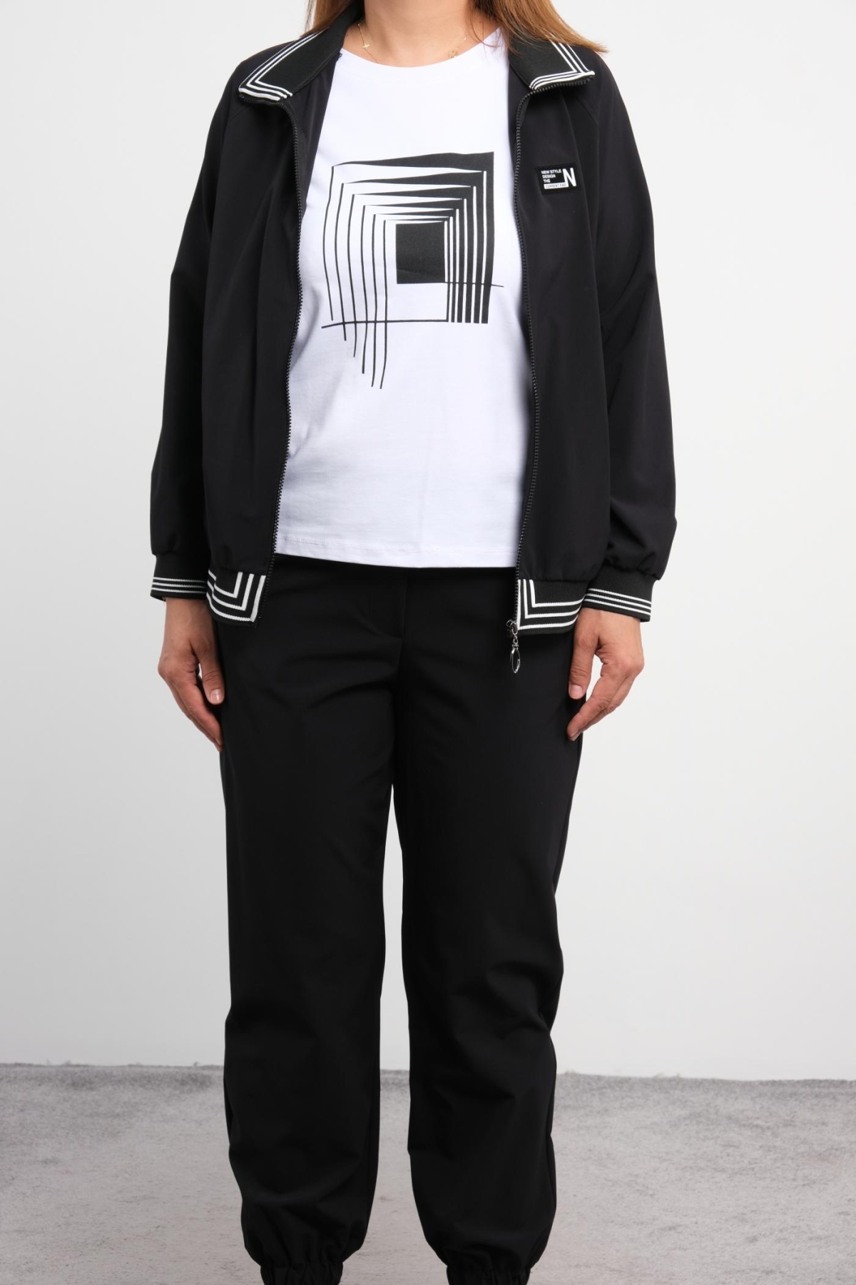 Plus Size Three-Piece Set-Black