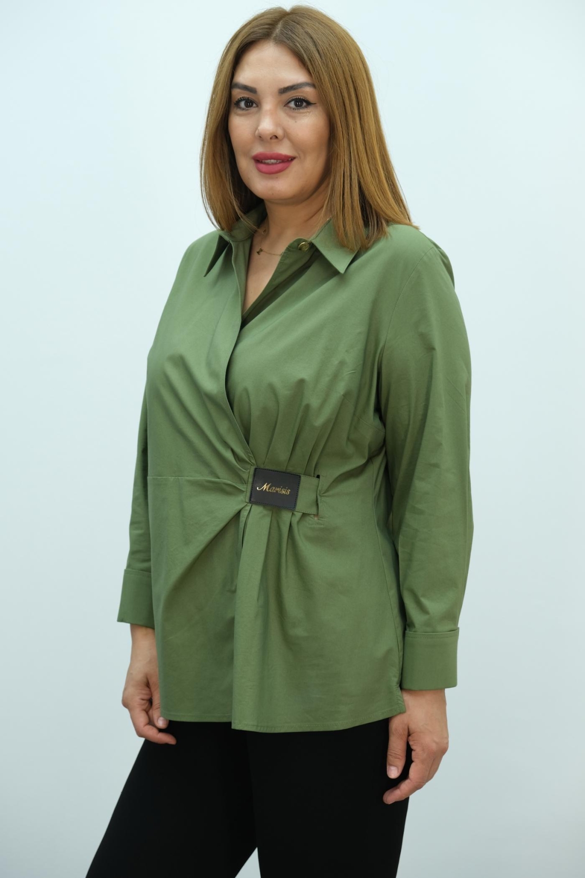 Plus Size Blouse-Khaki
