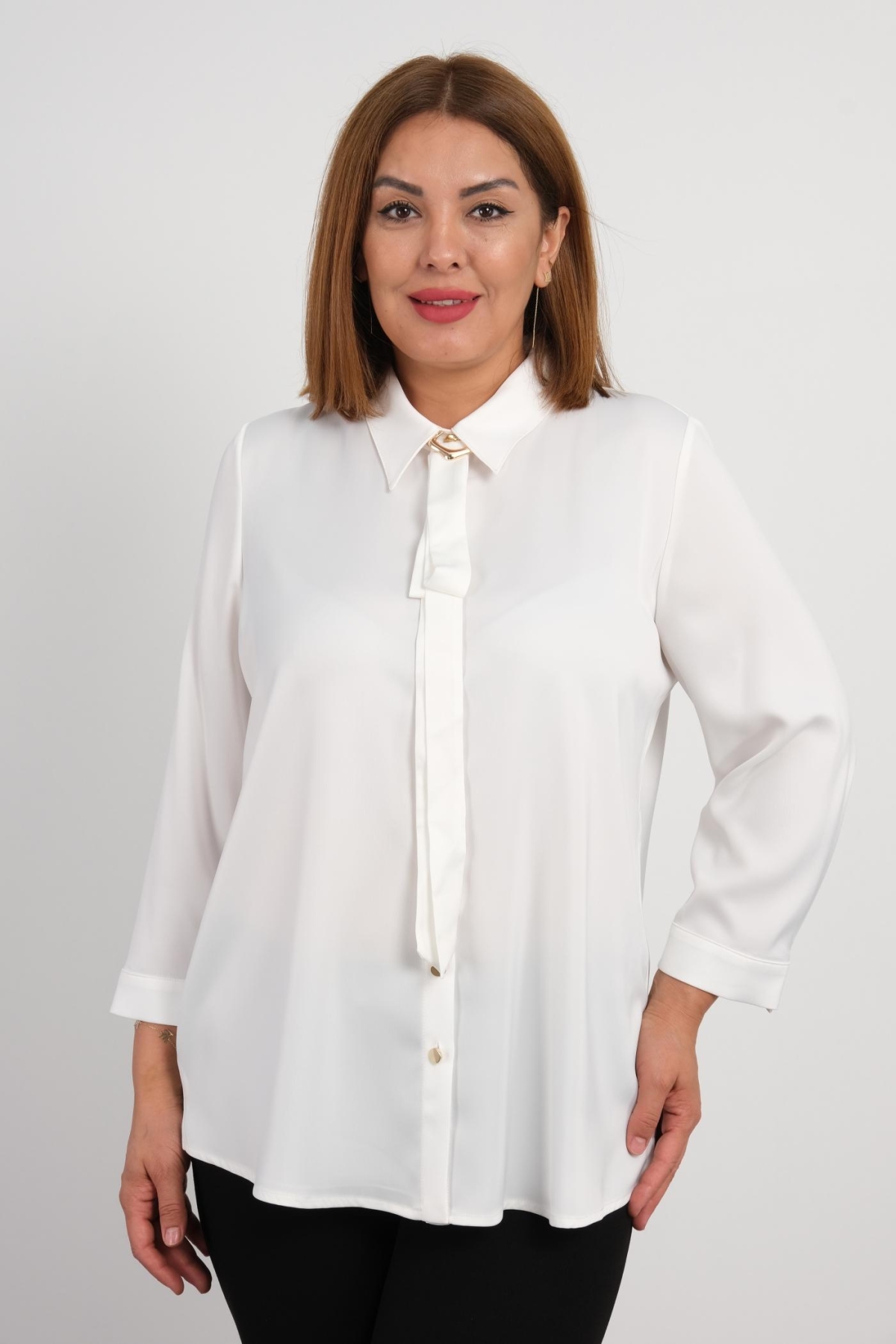 Plus Size Blouse-White