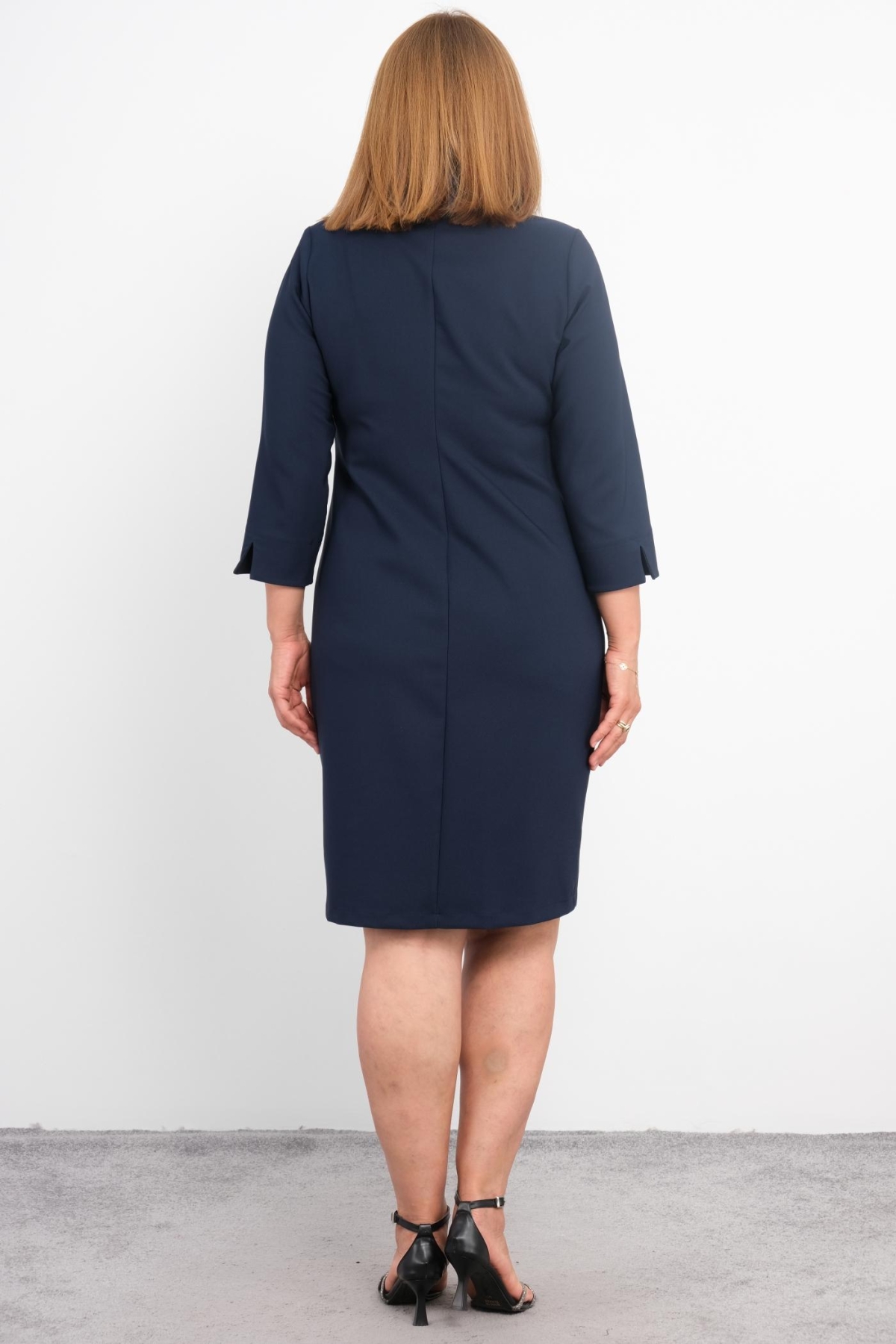 Plus Size Dress-Dark Blue
