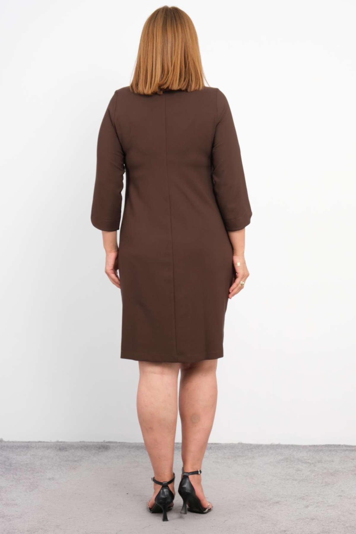 Plus Size Dress-Brown