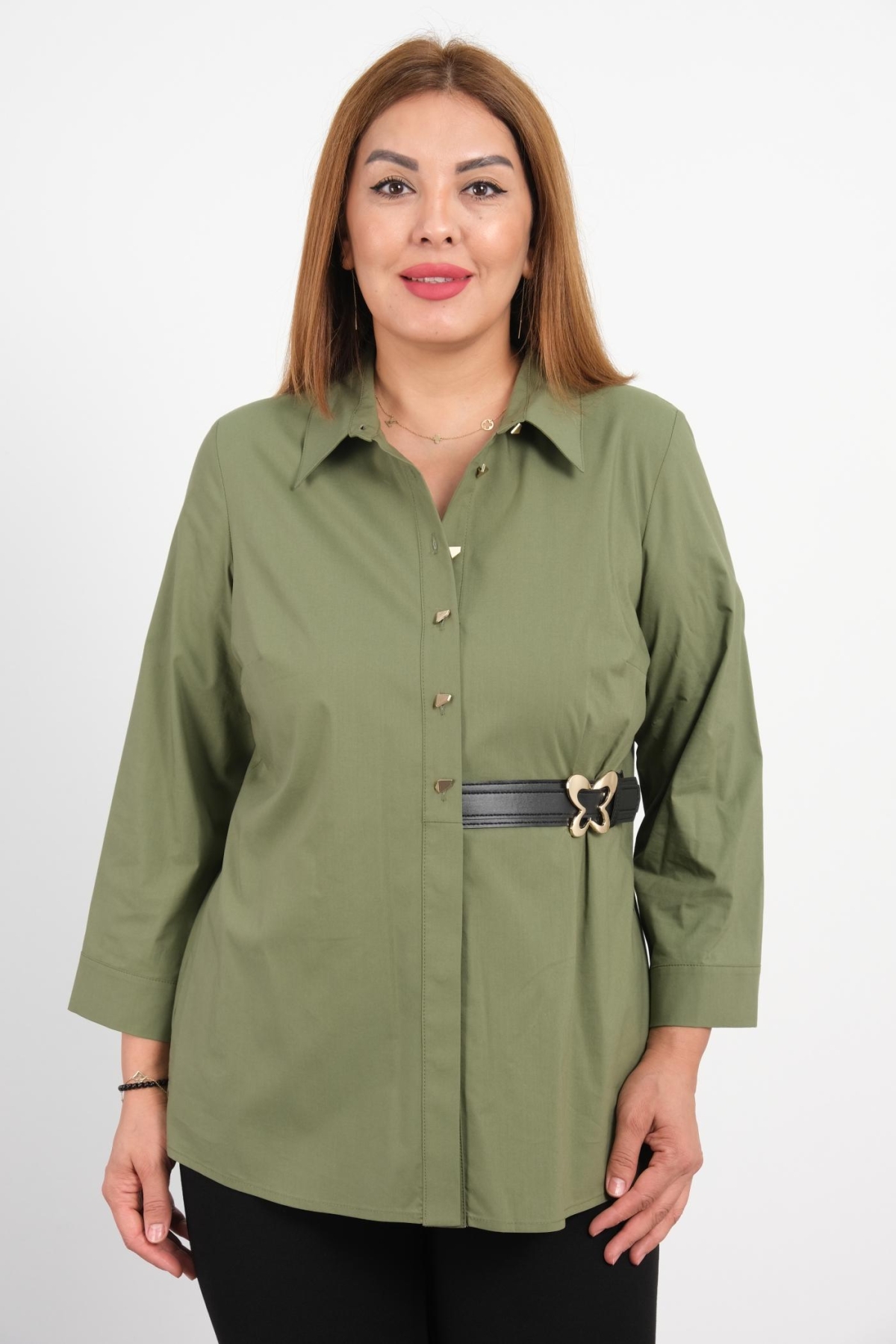 Plus Size Shirt-Khaki