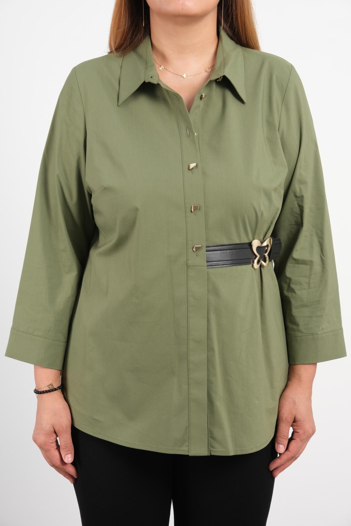 Plus Size Shirt-Khaki
