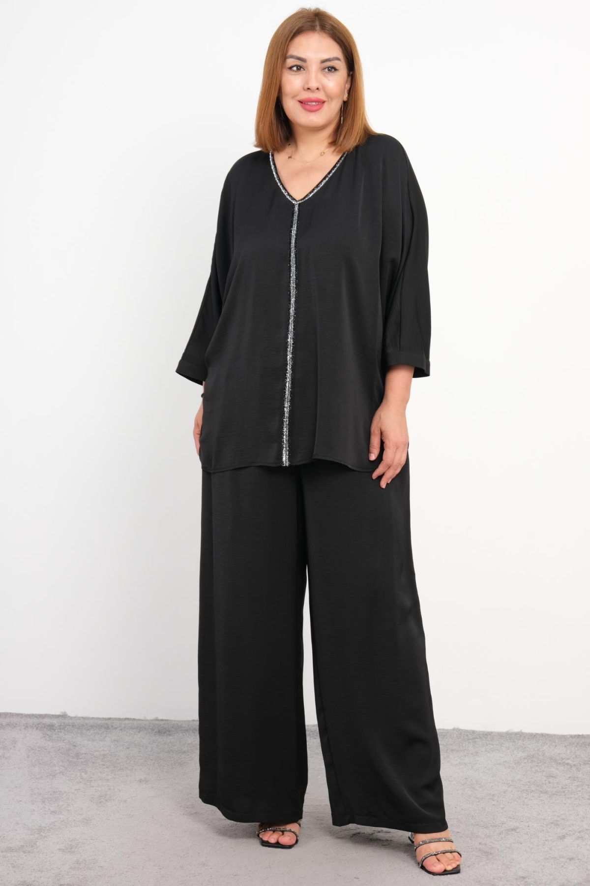 Plus Size Two-Piece Set-Black